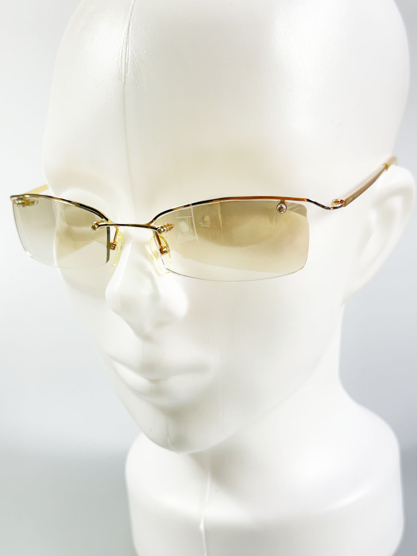 CAPRIO Rimless Square Gold Metal Tinted Sunglasses