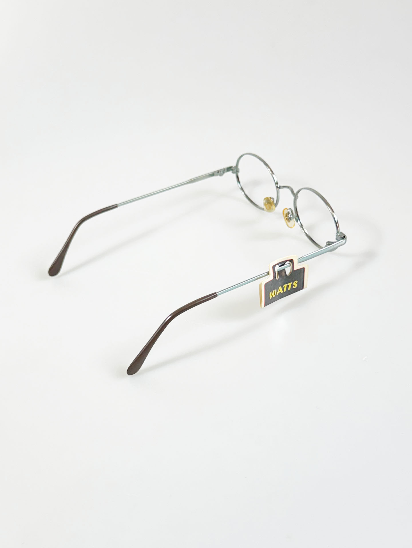90's WATTS Silver Oval Metal Frame Glasses
