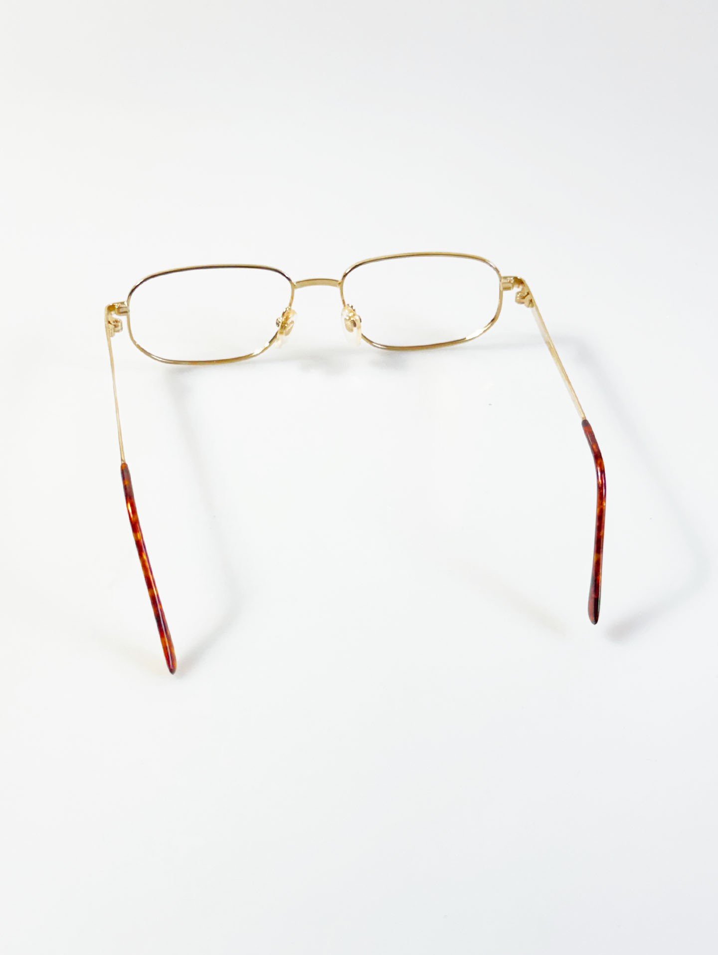 90's TORTOISE Gold Slim Square Metal Frame Glasses