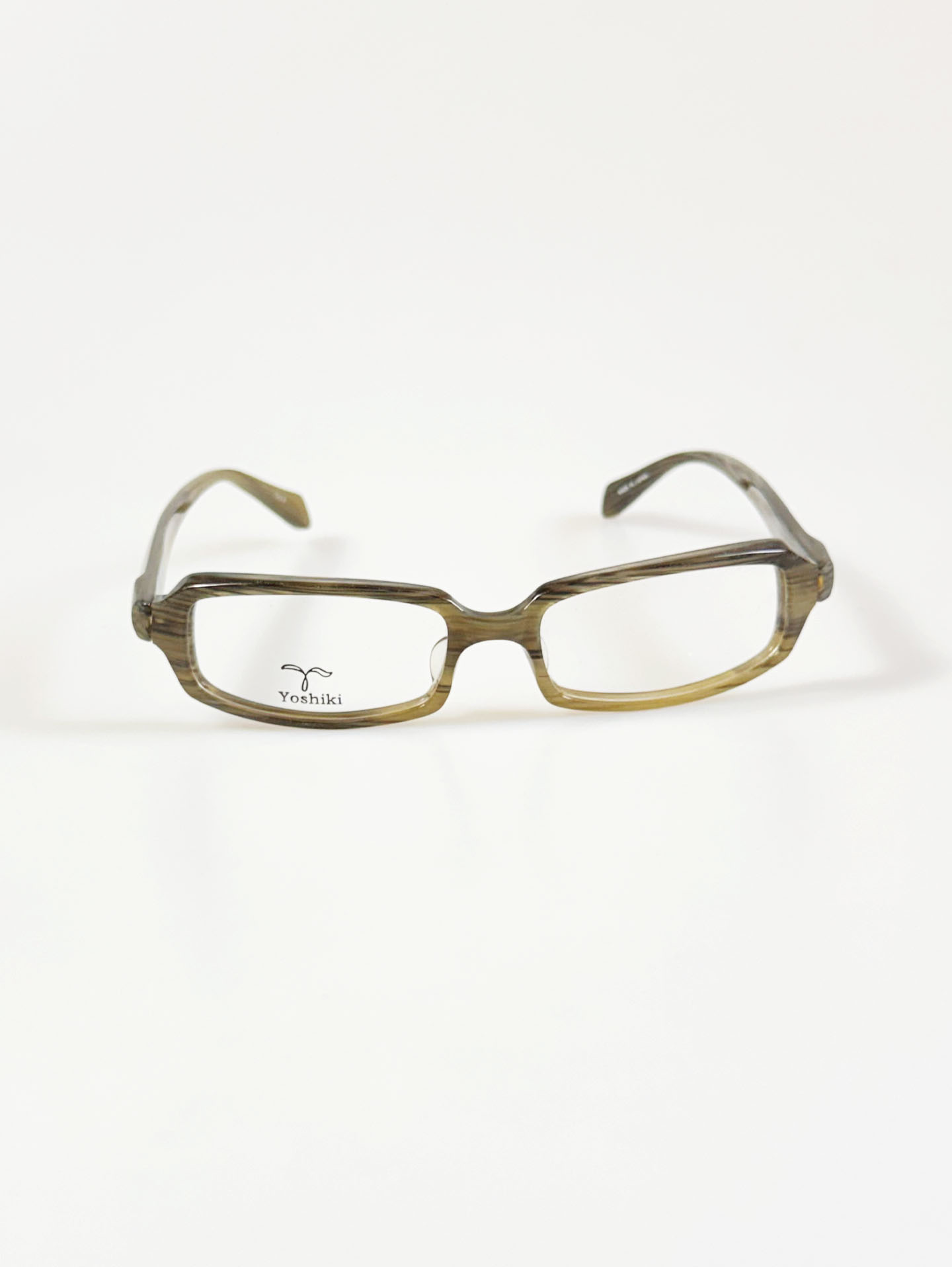 YOSHIKI Smoky Gray Marble Square Horn-Rim Glasses