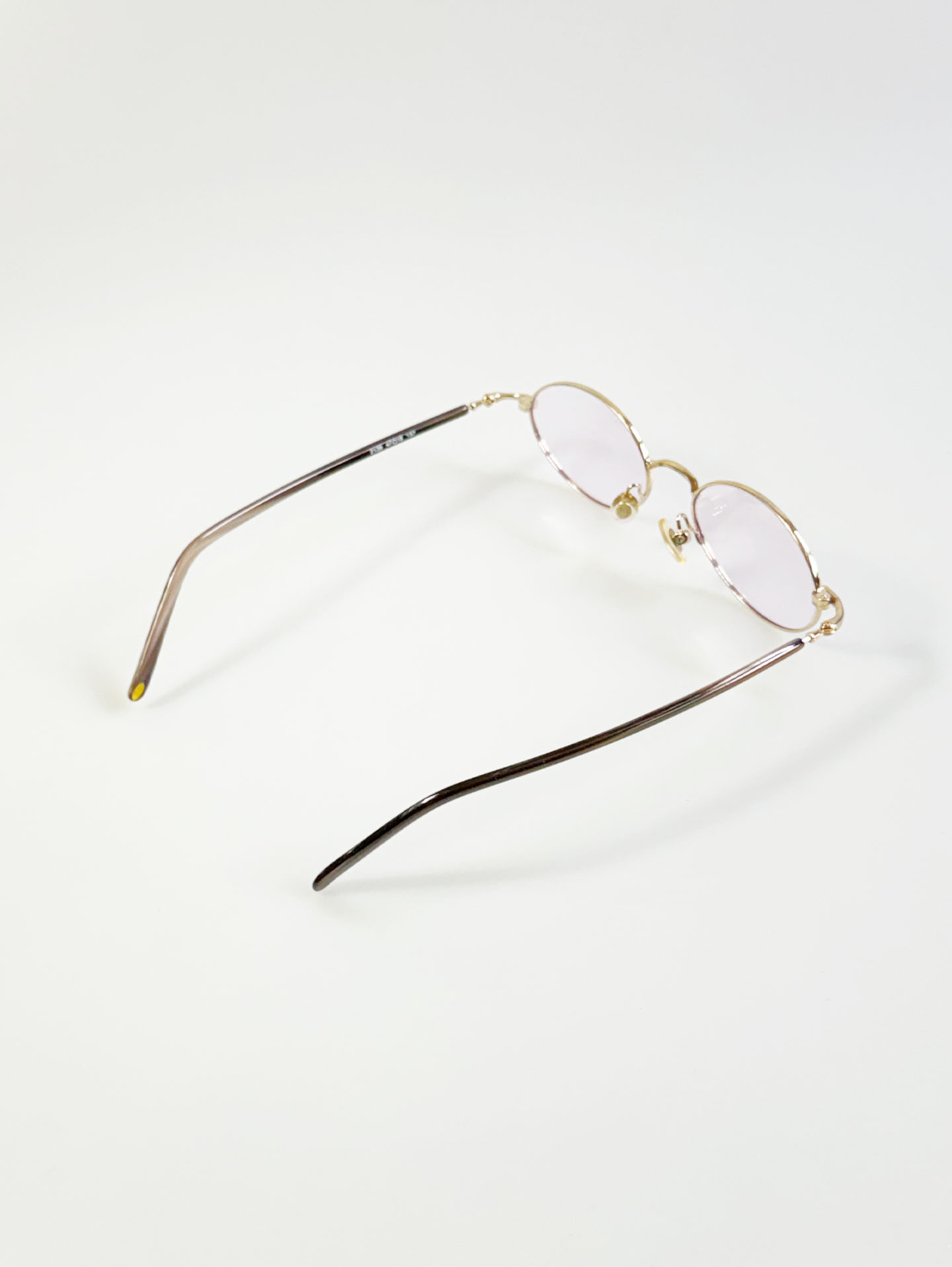 R&B Eyewear Gold Slim Oval Metal Tint Glasses