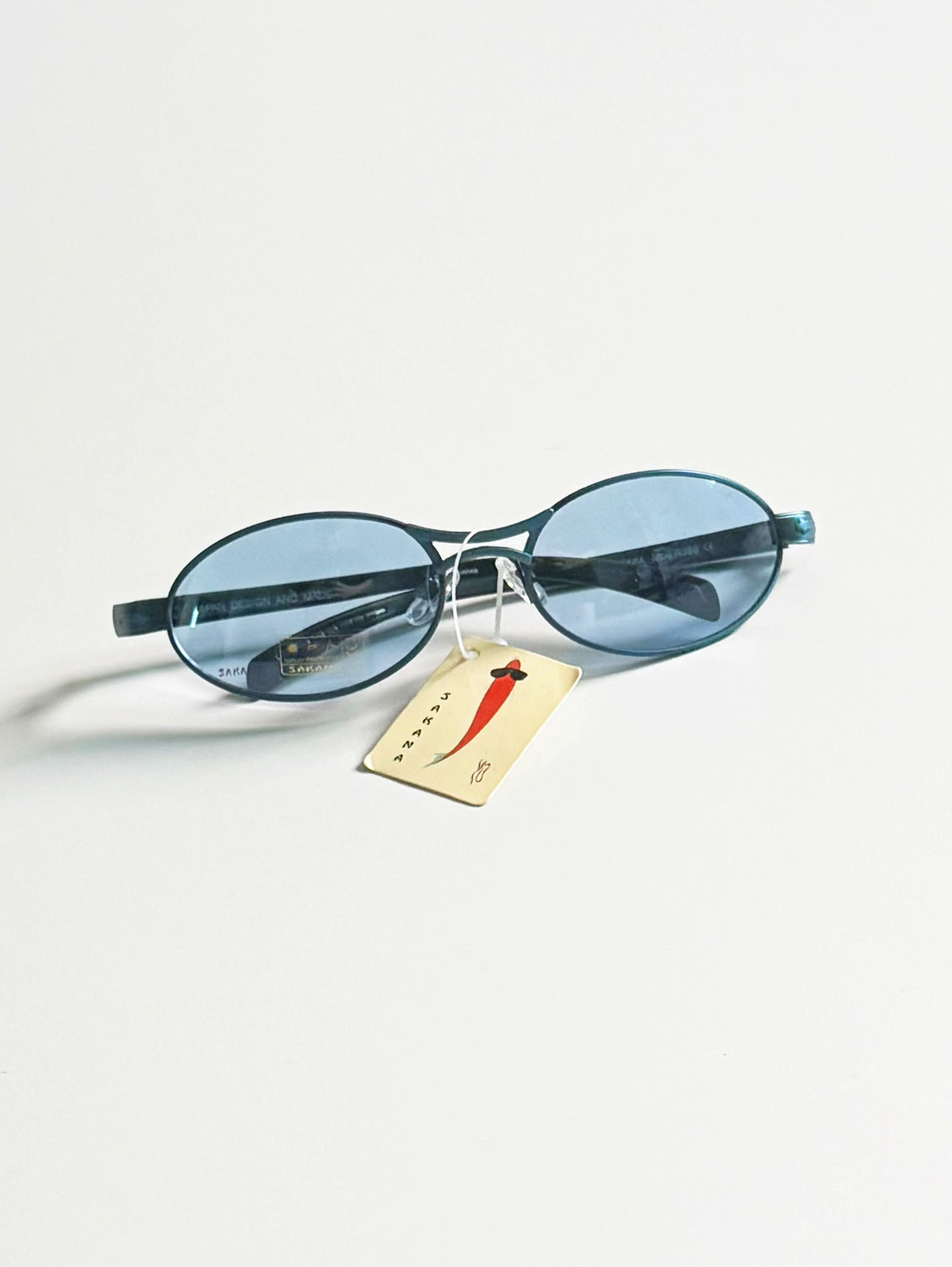 90’s SAKANA Blue Oval Metal Tint Sunglasses