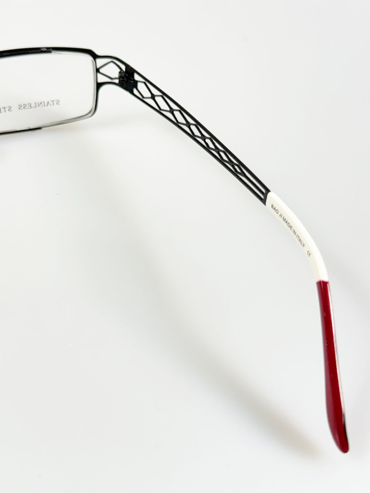 BAO JI Black Slim Square Metal Glasses