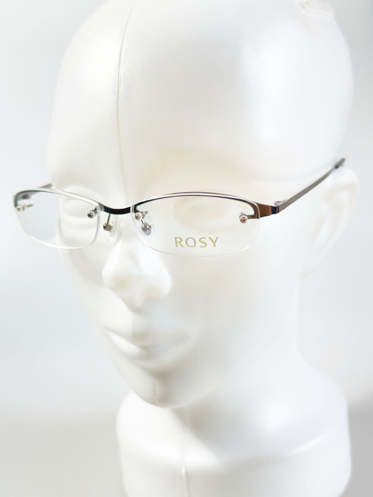 ROSY Dark Silver Square Rimless Metal Glasses