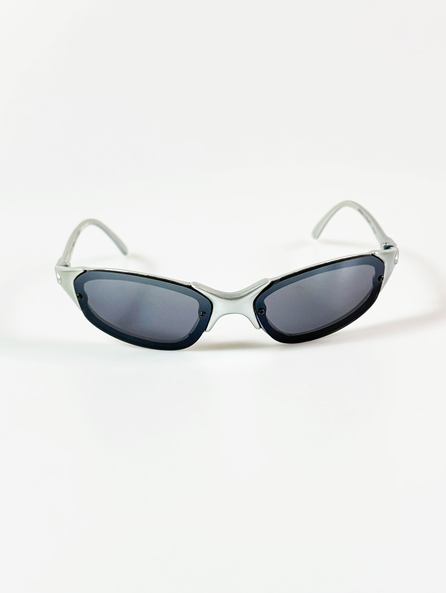 90's LEON Wraparound Silver Metal Frame Sunglasses