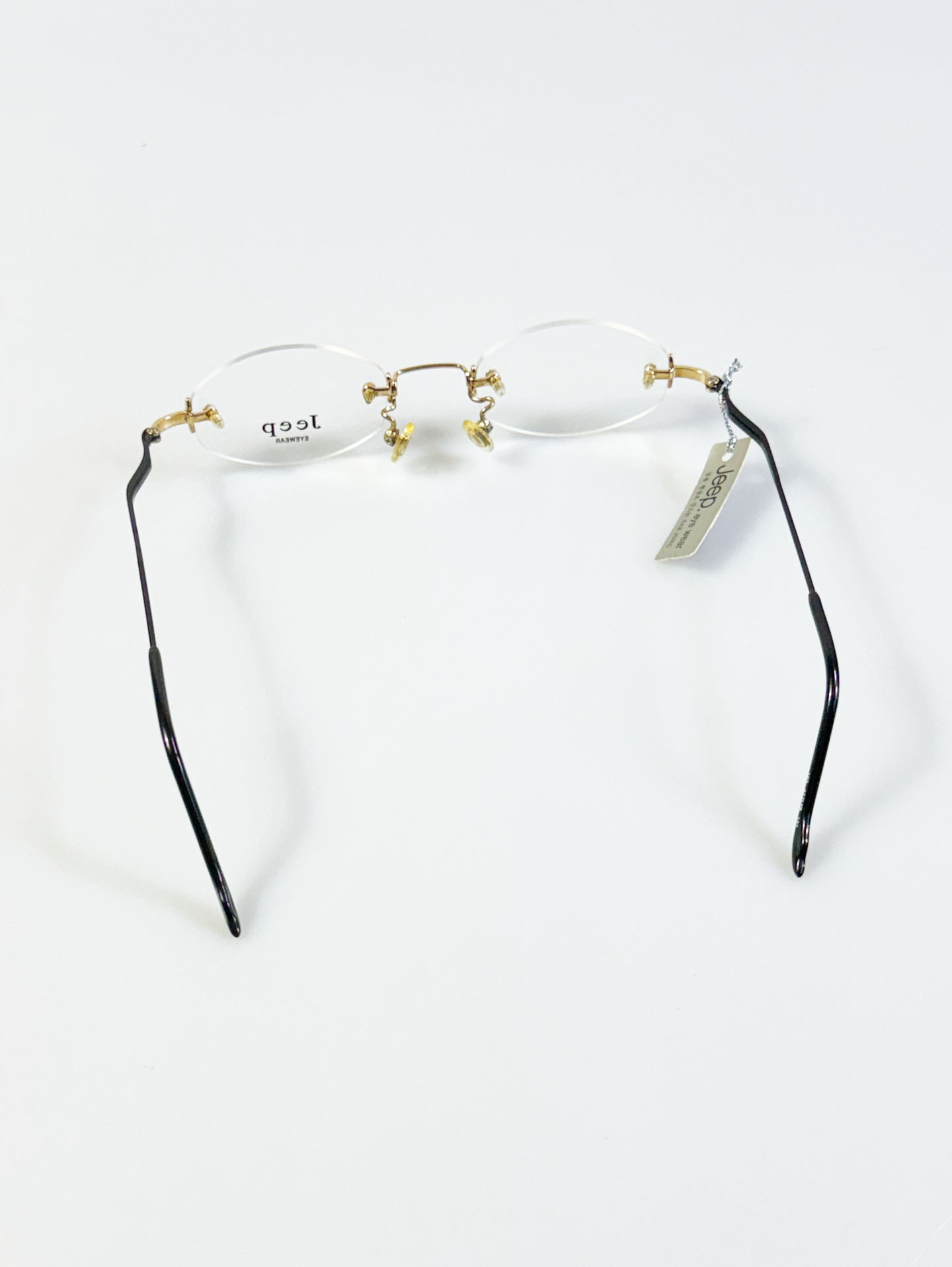 JEEP Gold Rimless Oval Metal Glasses