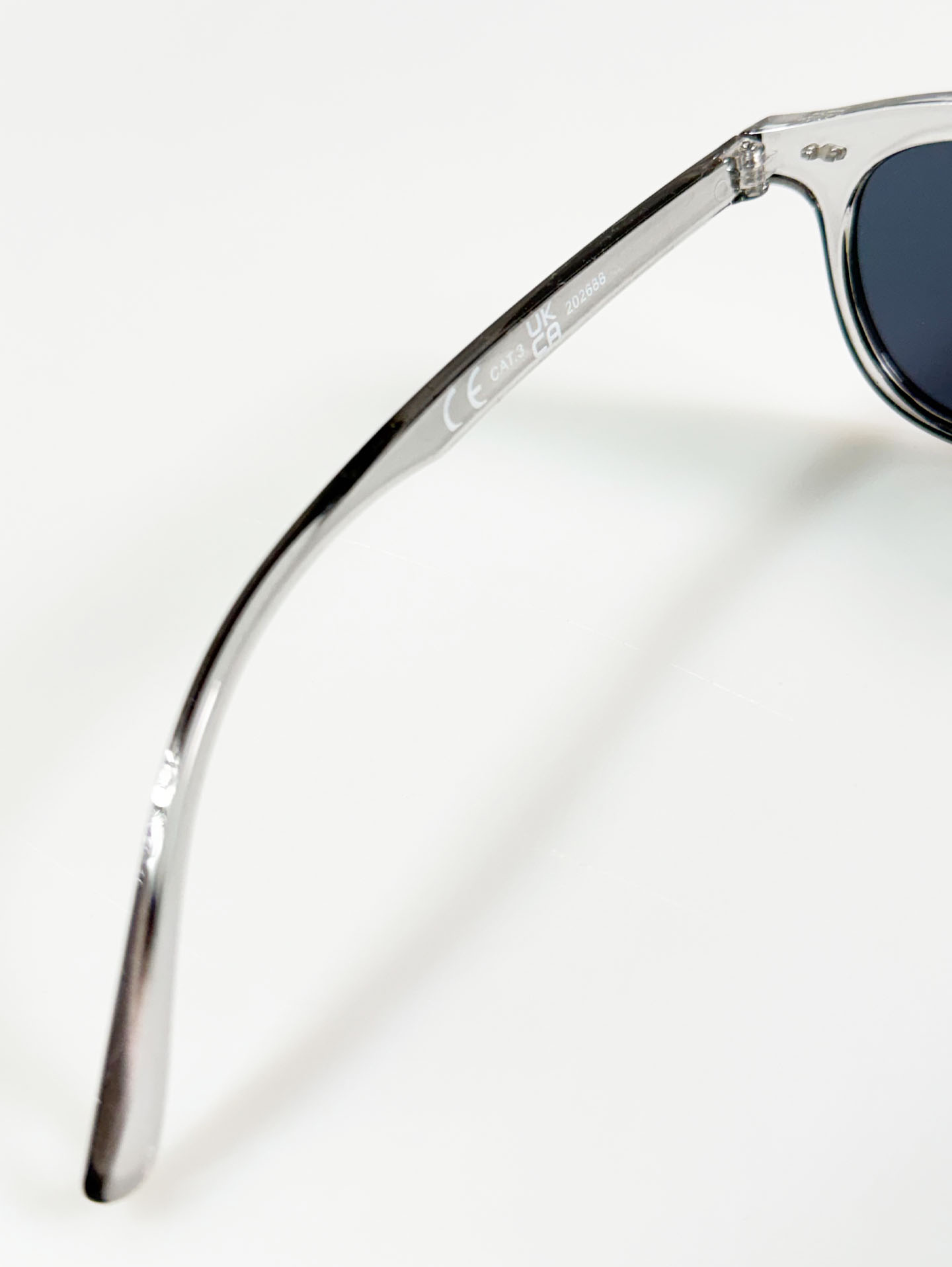 Clear Smoke Grey Rounded Square Frame Sunglasses
