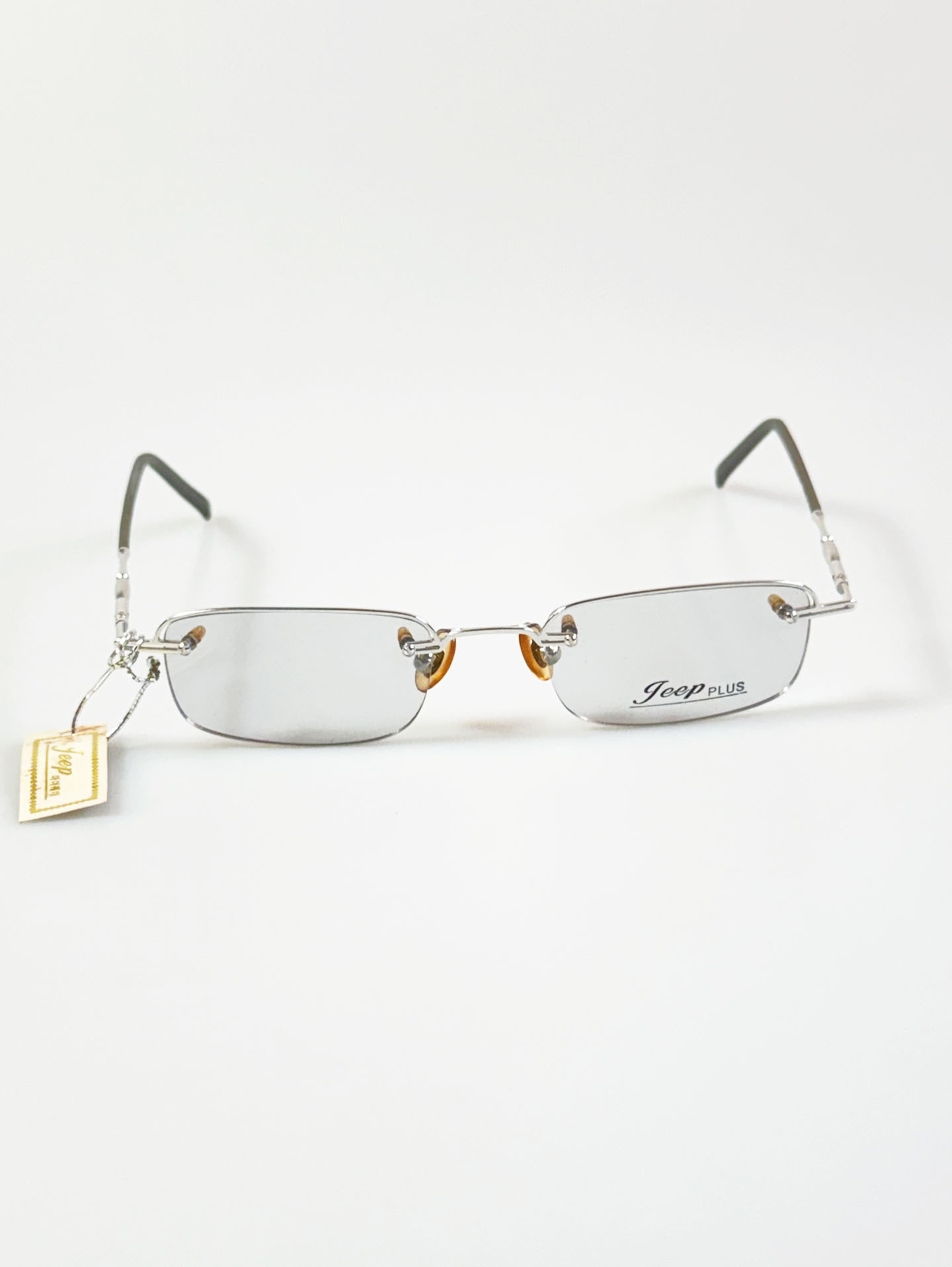 Jeep Silver Square Semi-Rimless Metal Frame Glasses