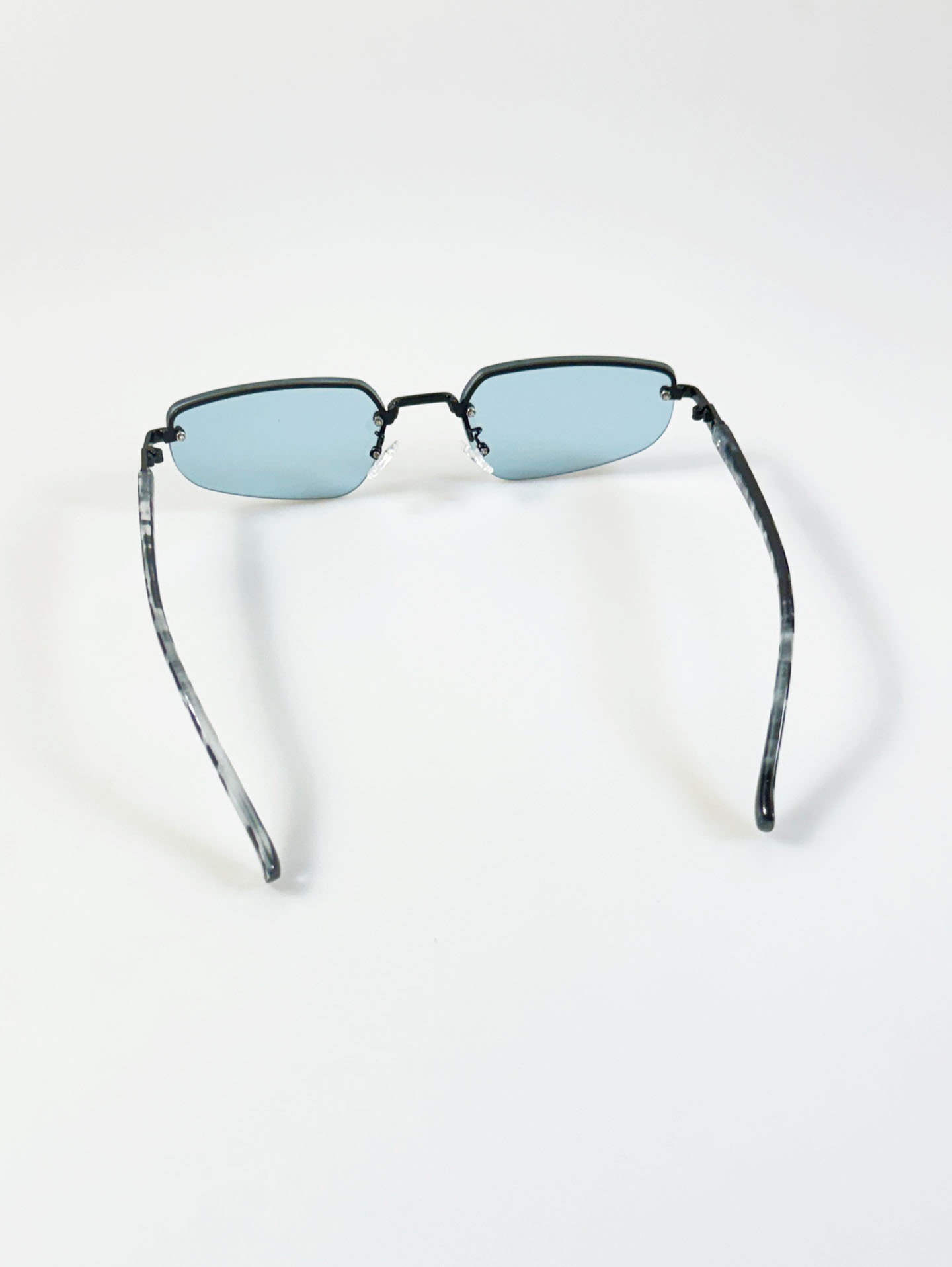 Rimless Square Metal Frame Tint Sunglasses