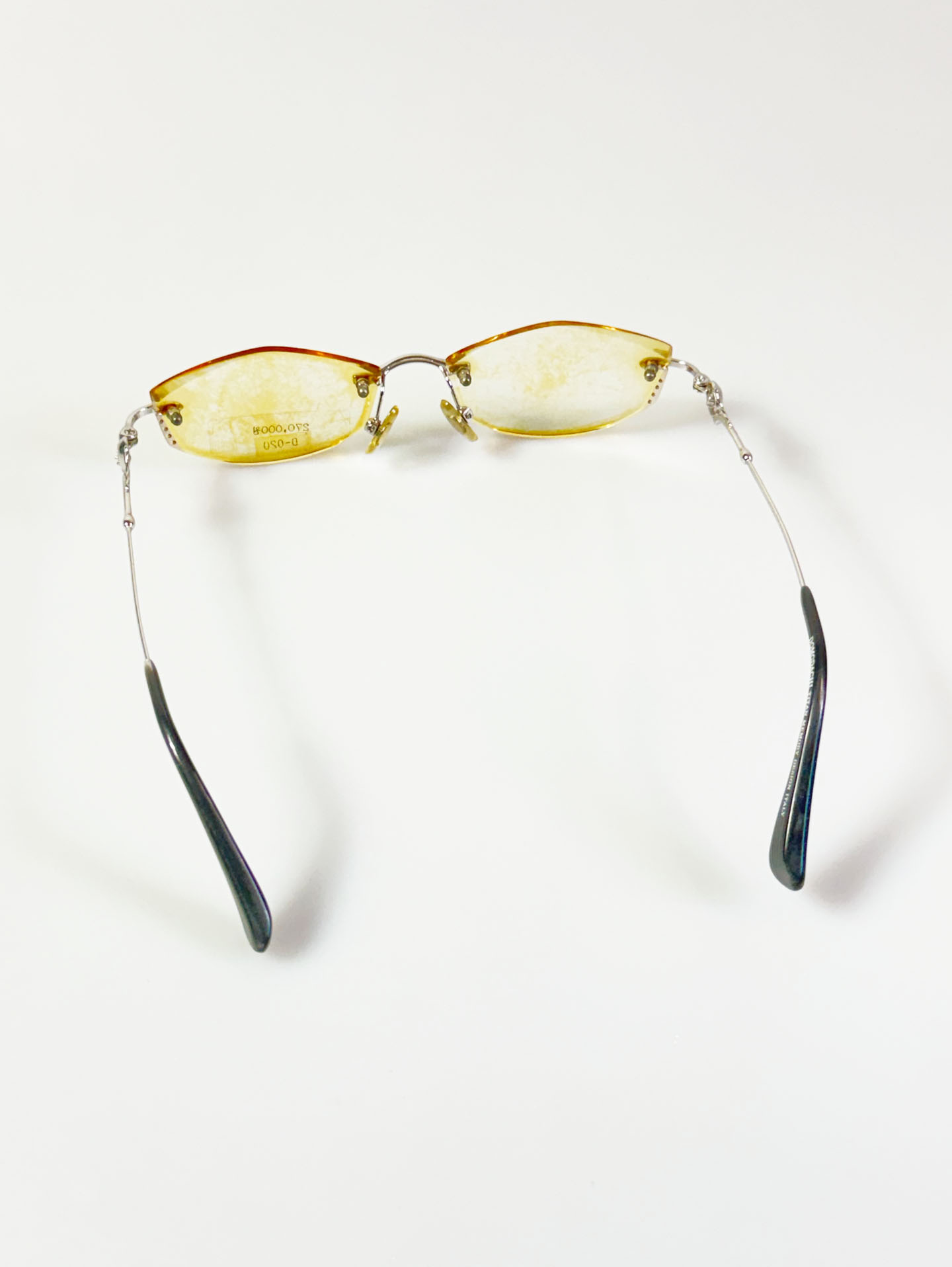 90’s DOMODACHI Silver Titanium Rimless Oval Frame Glasses