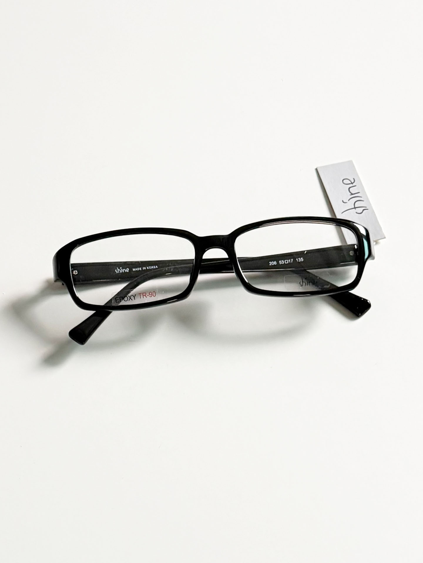 SHINE Epoxy Black Square Horn-Rim Frame Glasses