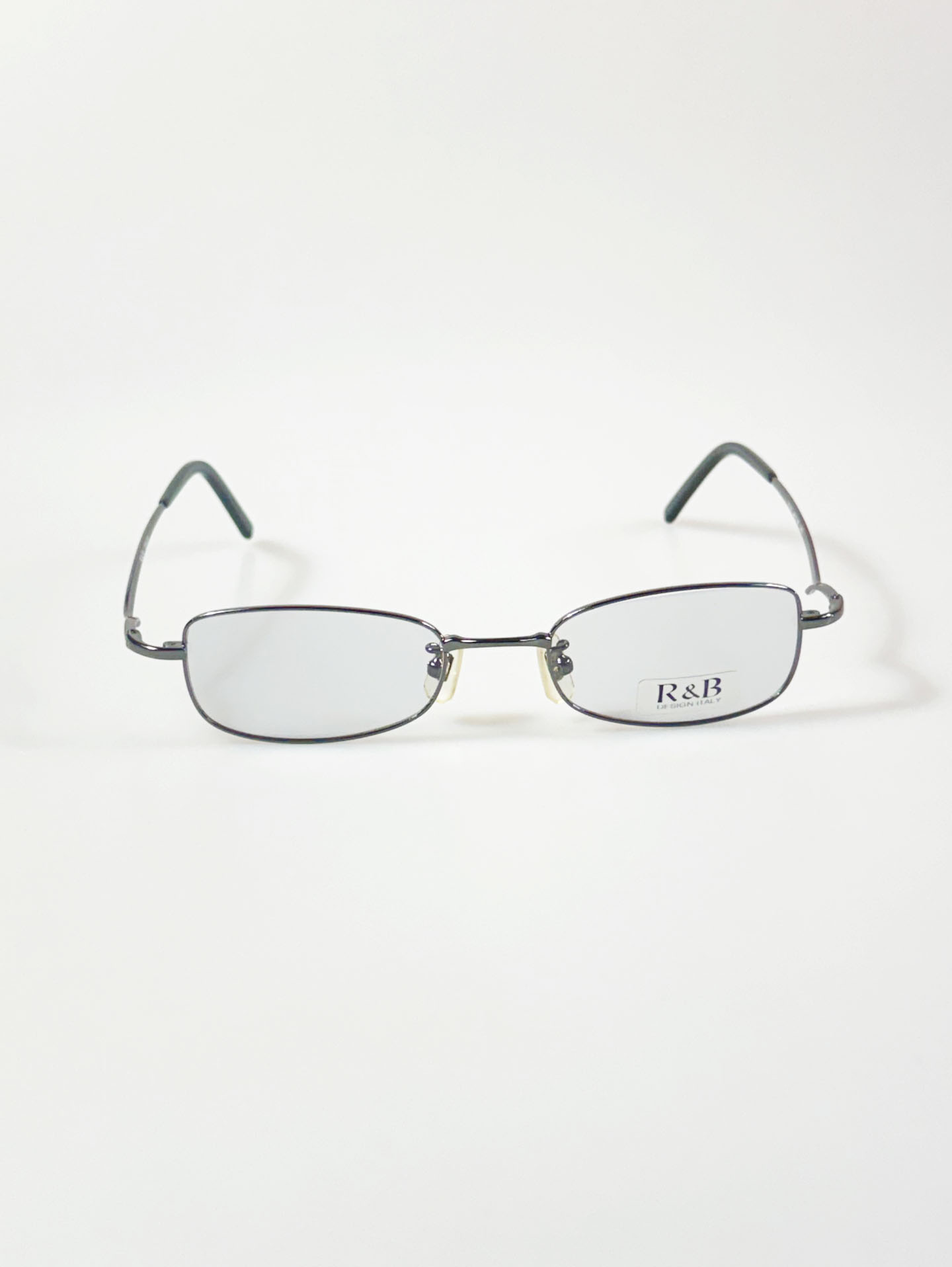 R&B Eyewear Gunmetal Slim Square Frame Glasses