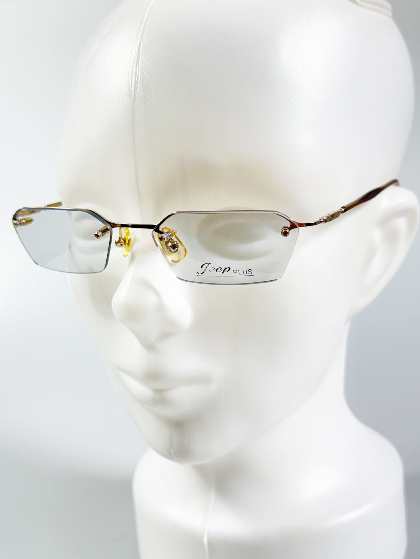 JEEP Gold Rimless Square Metal Glasses
