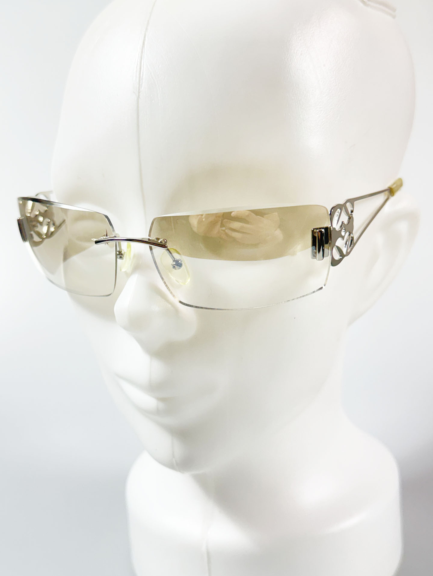 CAPRIO Rimless Square Metal Tinted Sunglasses