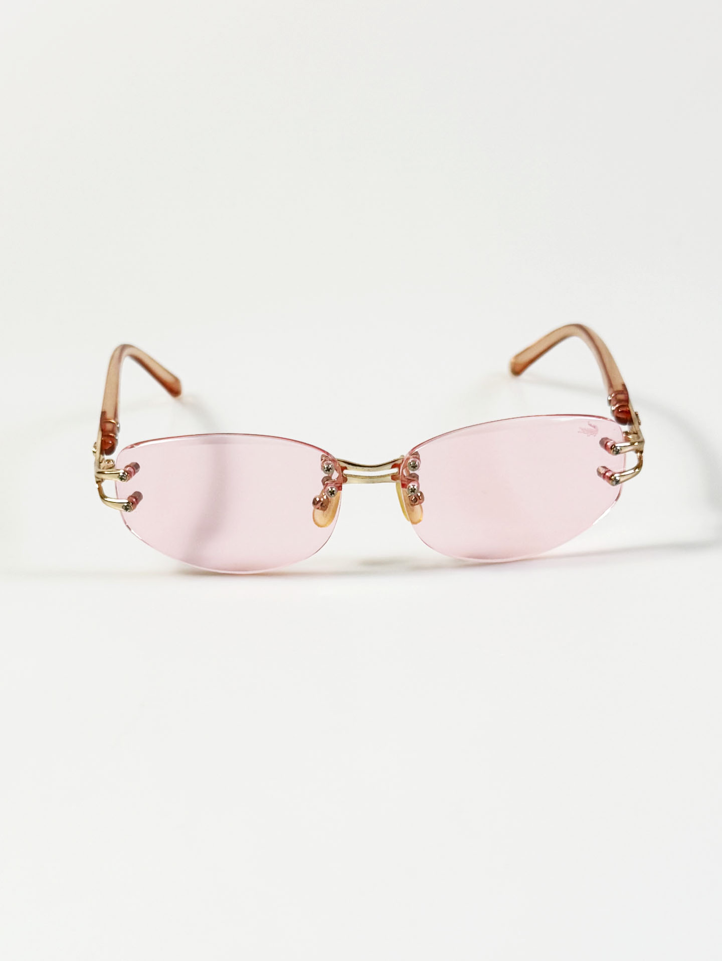 90's CROCOKIDS Rimless Oval Metal Tint Sunglasses