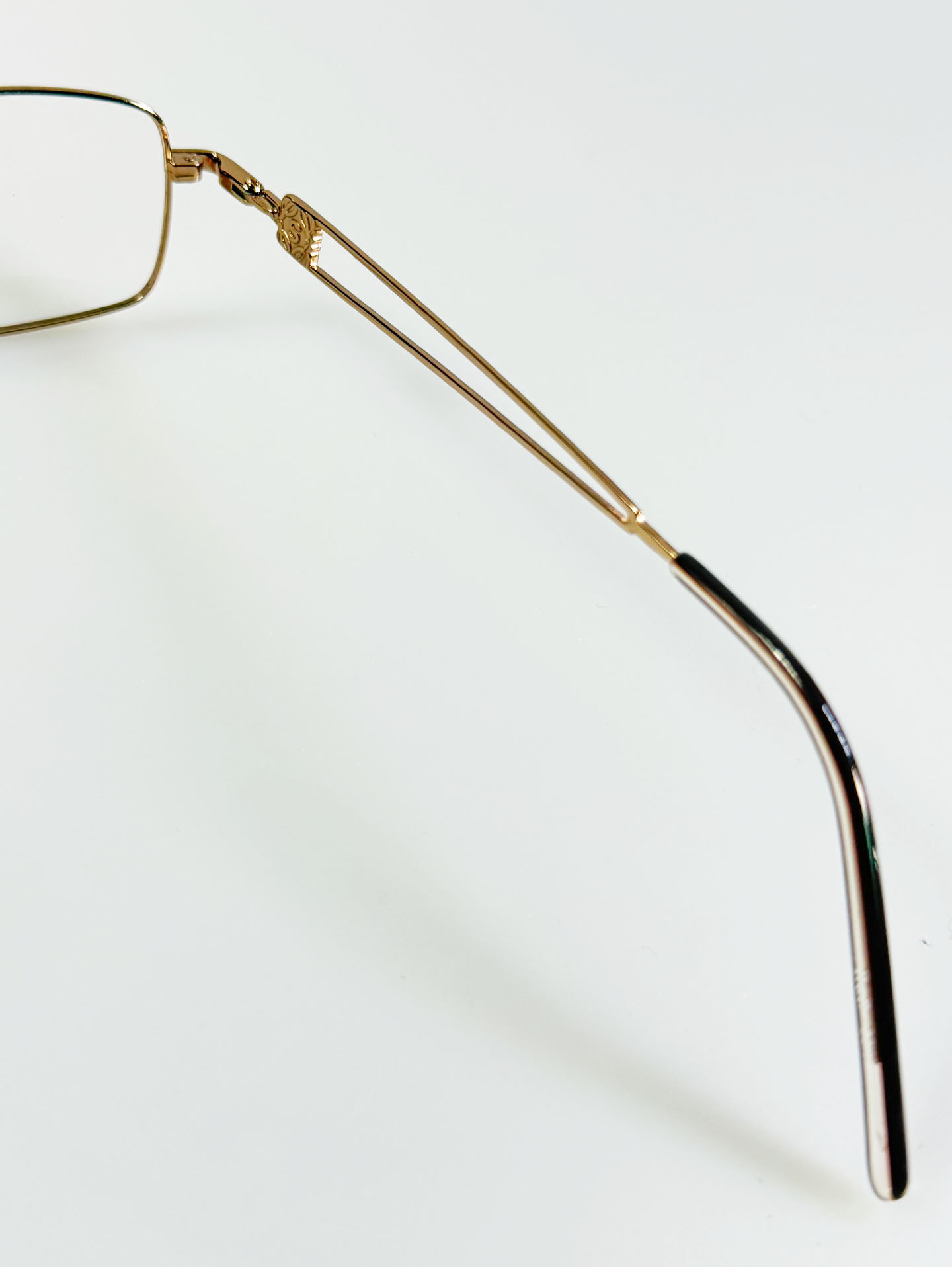 R&B Eyewear Gold Slim Square Metal Glasses