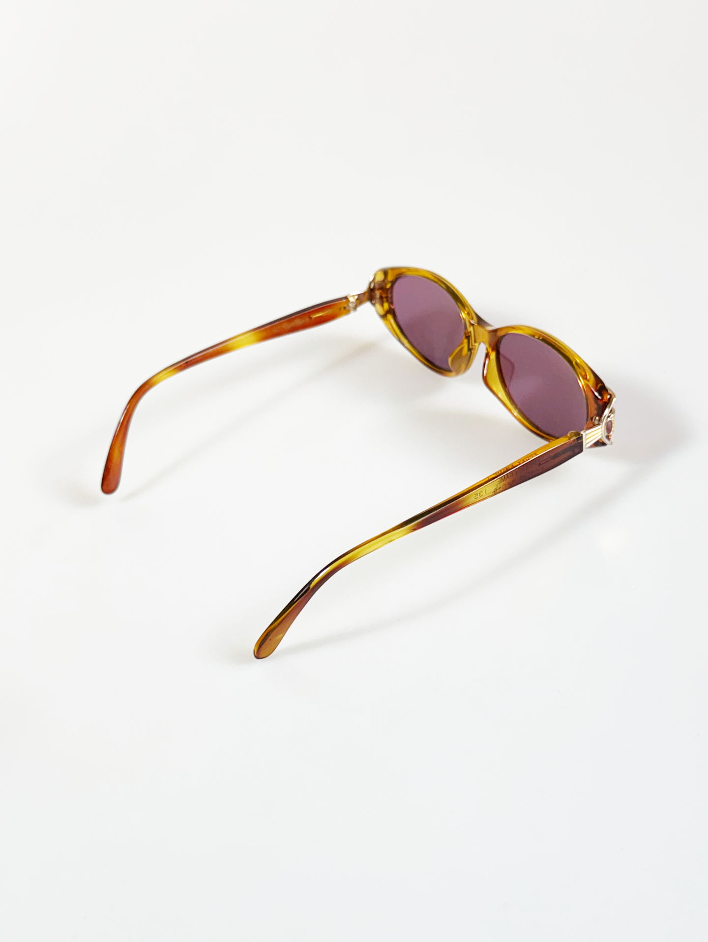 90's TANTE MARIE Amber Tortoishell Bold Oval Tint Sunglasses