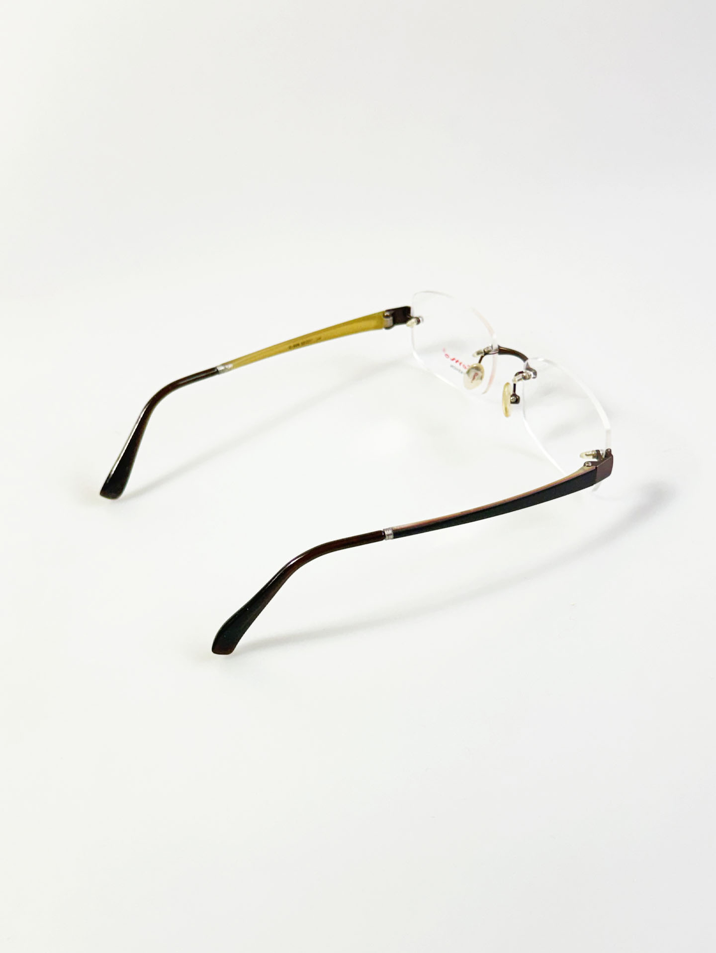 CAMO FASHION Dark Brown Rimless Square Metal Glasses