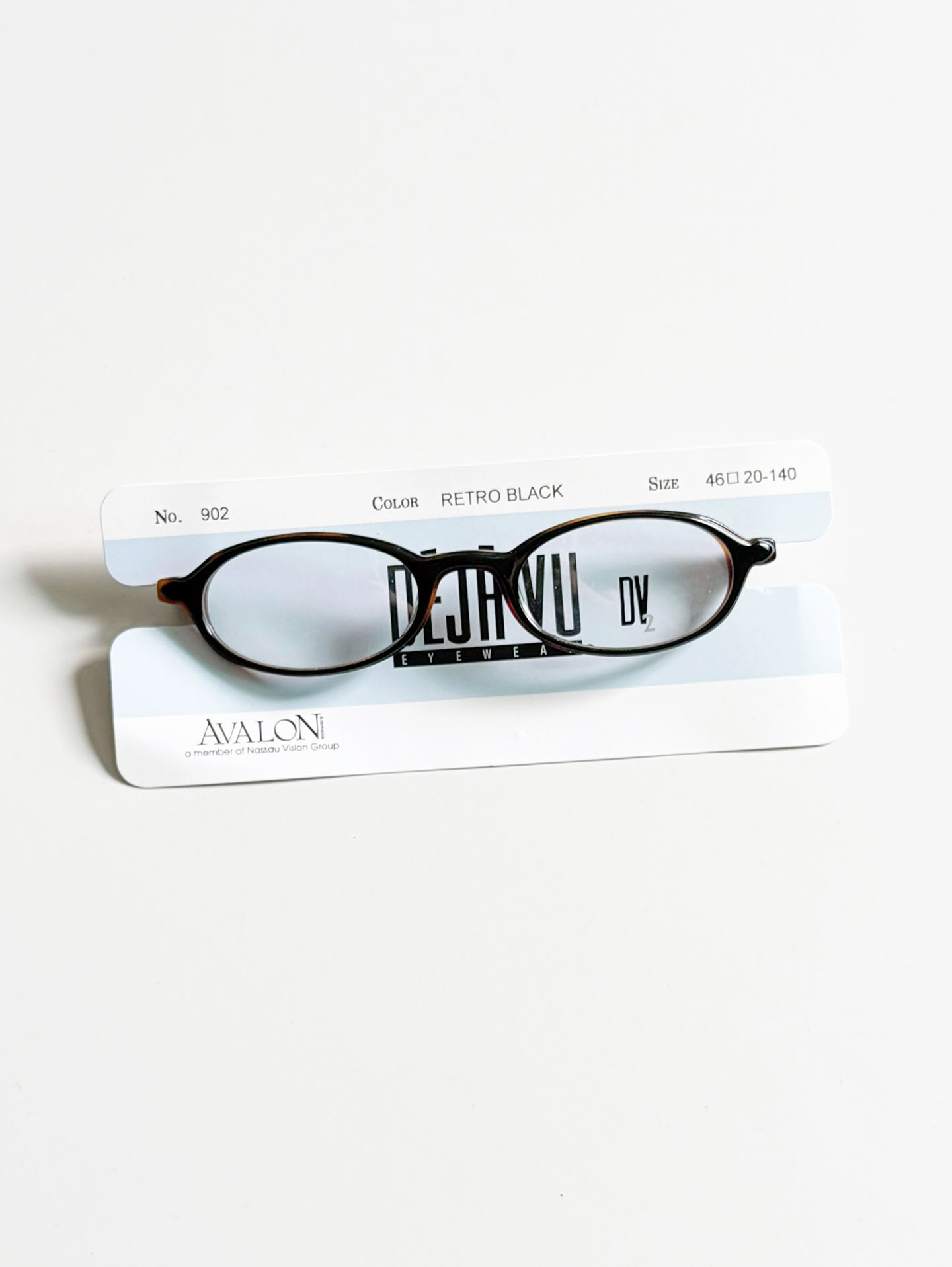 90's DEJAVU Slim Oval Black&Tortoise Horn-Rim Frame Glasses