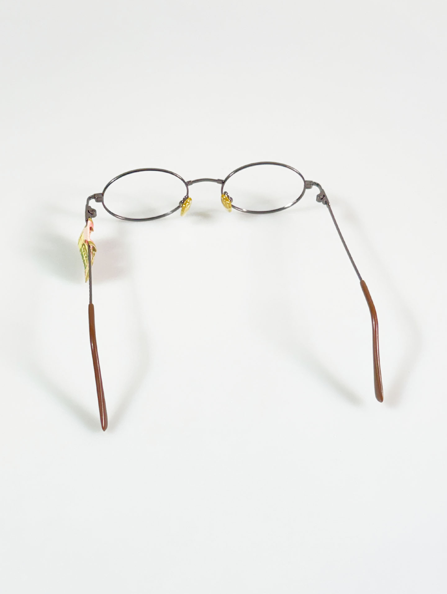 90’s TORTOISE Gunmetal Slim Oval Frame Glasses