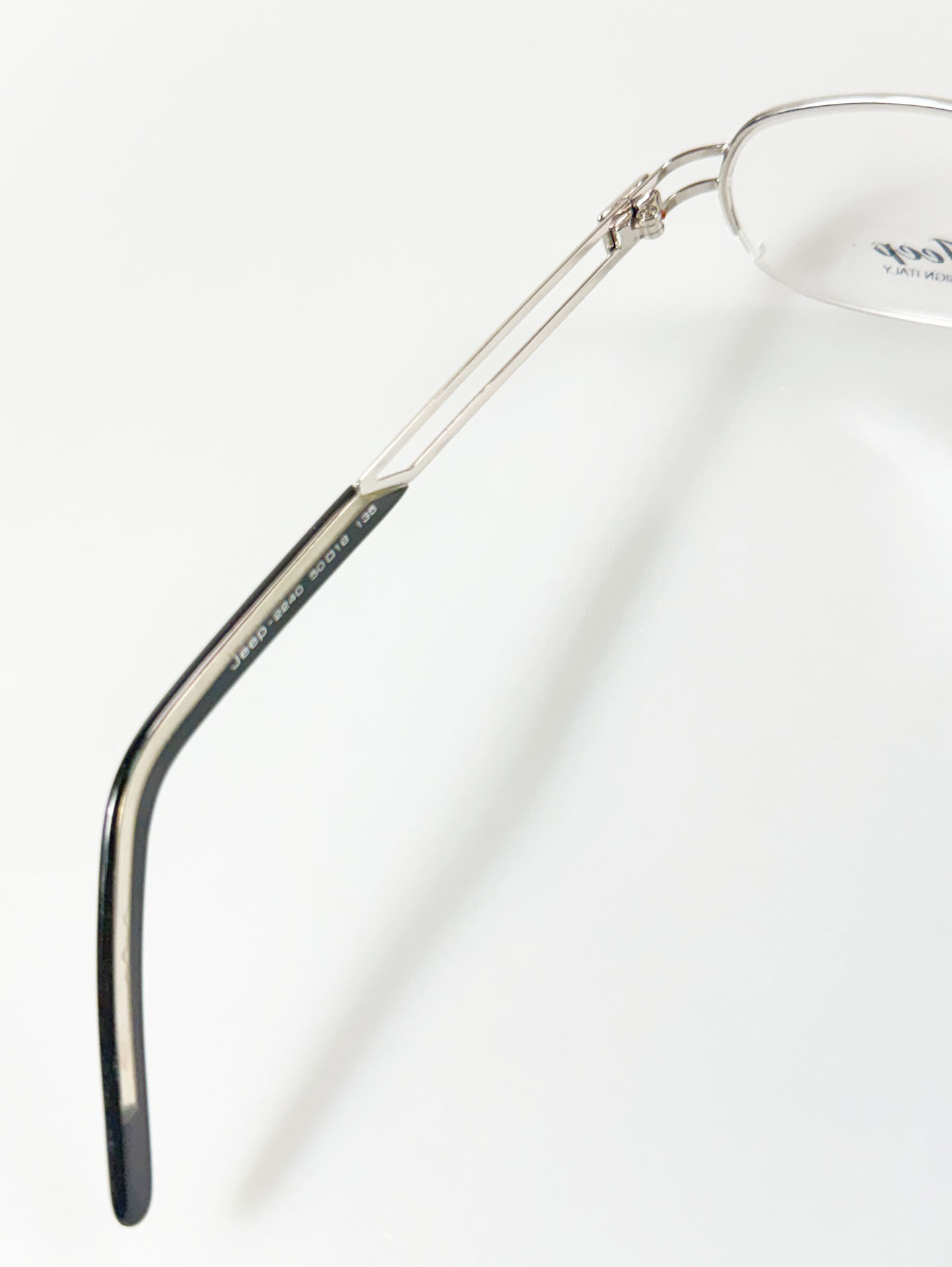 JEEP Silver Half-Rim Oval Metal Frame Glasses