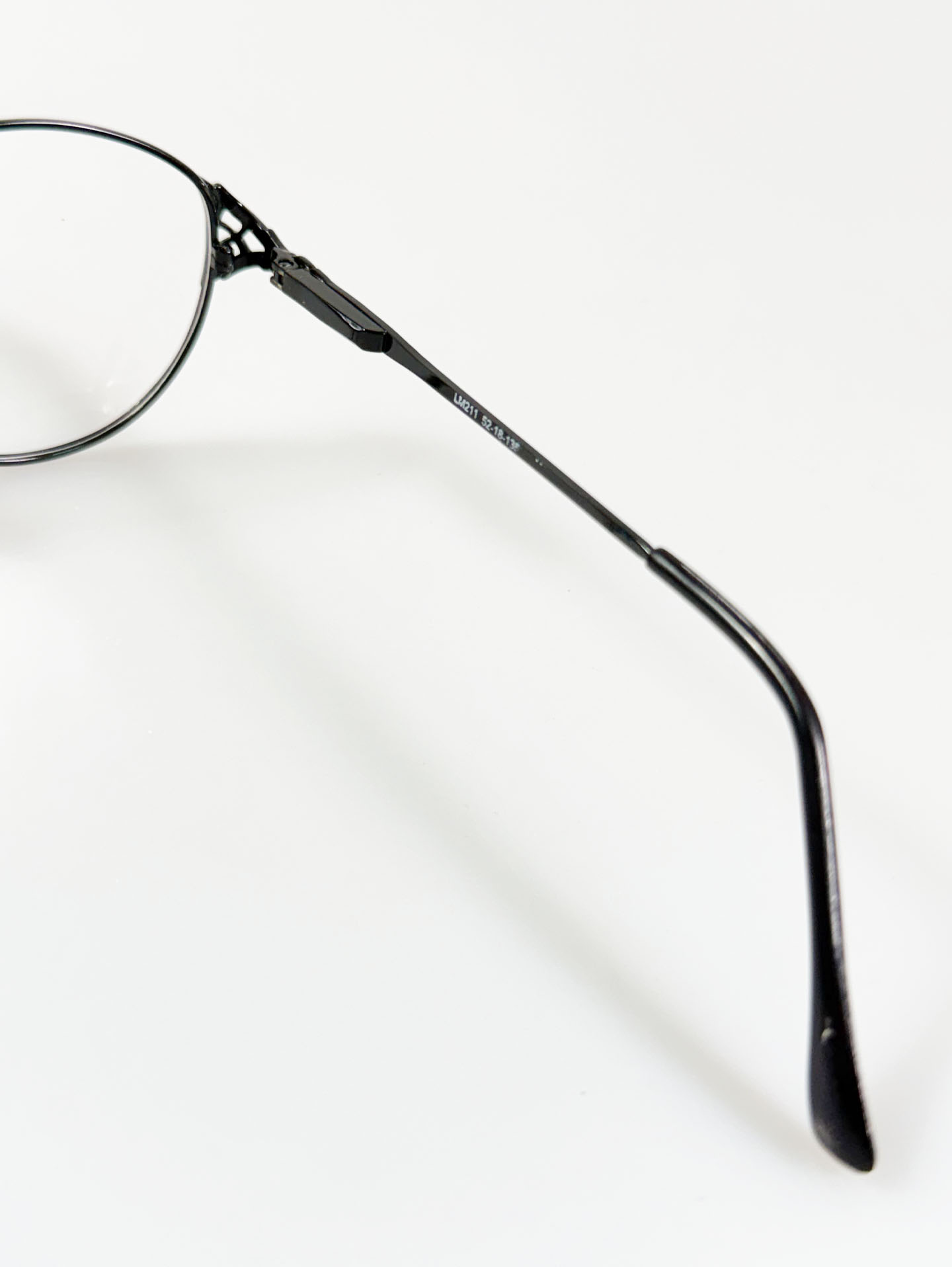 90's ROZIN EYEWEAR Black Slim Oval Metal Frame Glasses