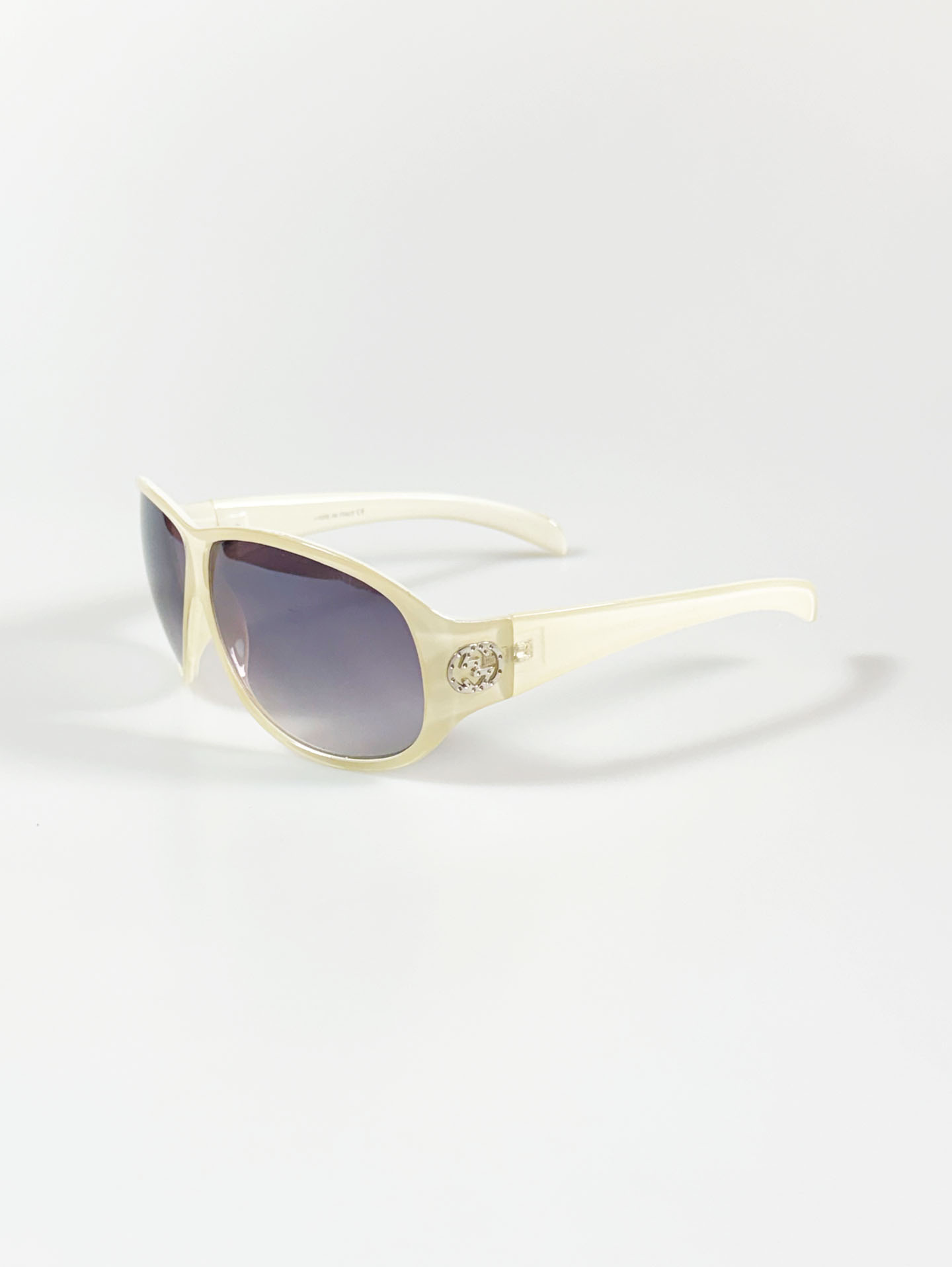 Ivory Oversized Square Wraparound Sunglasses
