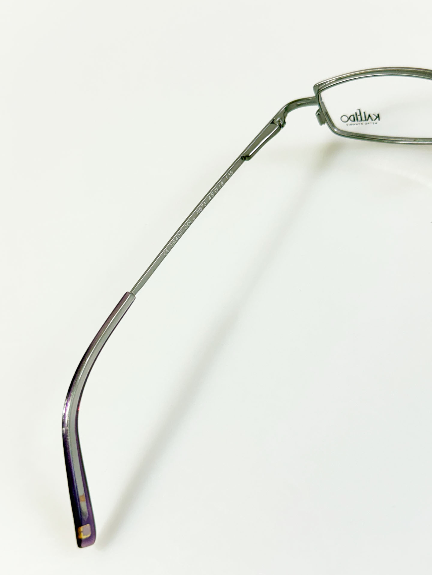 KALEIDO Blue & Gunmetal Two-Tone Slim Square Glasses