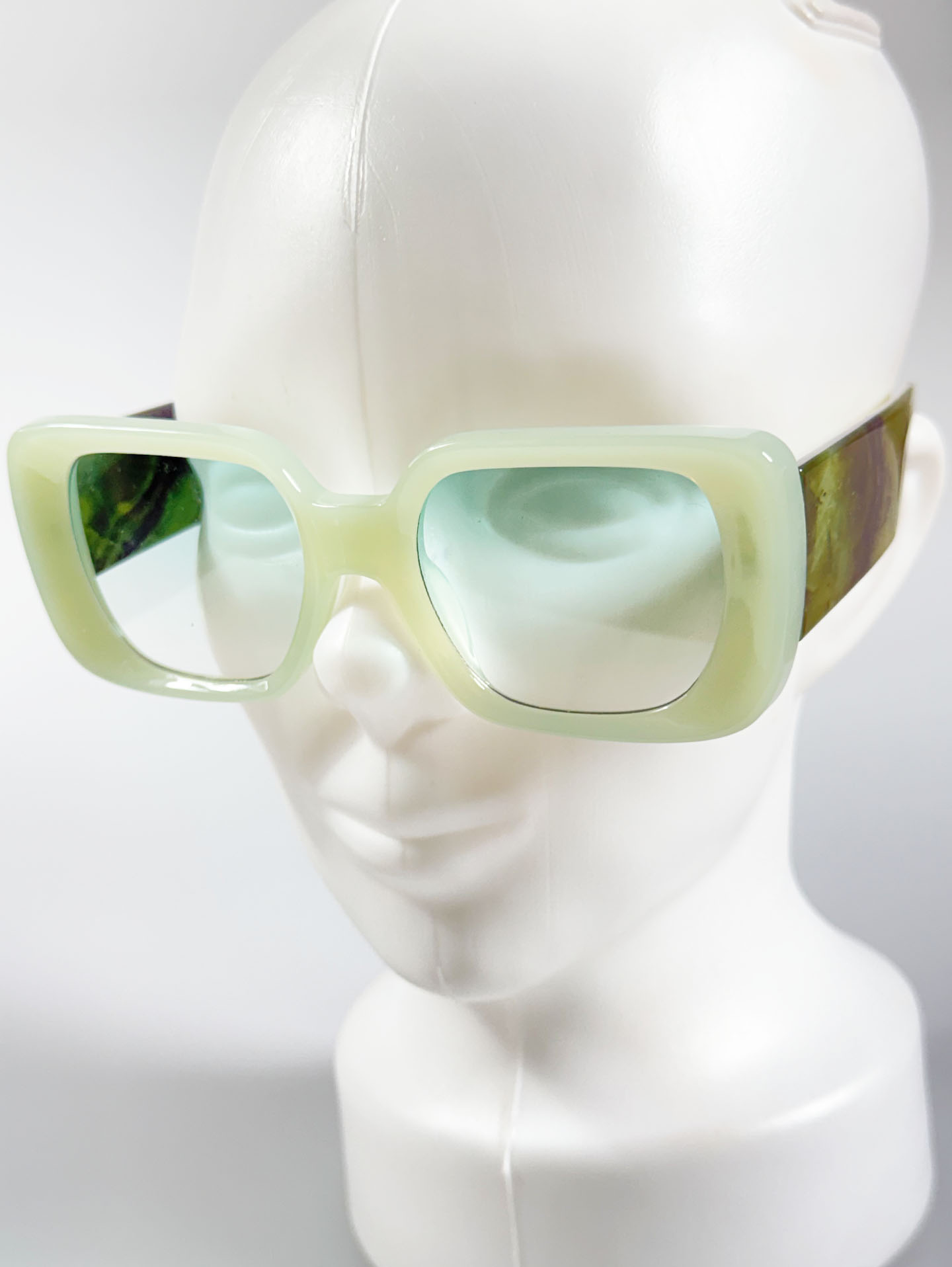 Mint Green Oversized Bold Square Tint Sunglasses