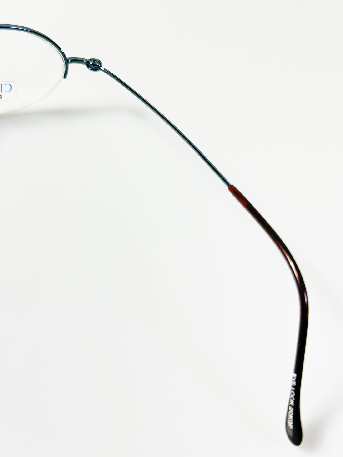 Clemonte Slim Oval Semi-Rimless Metal Frame Glasses