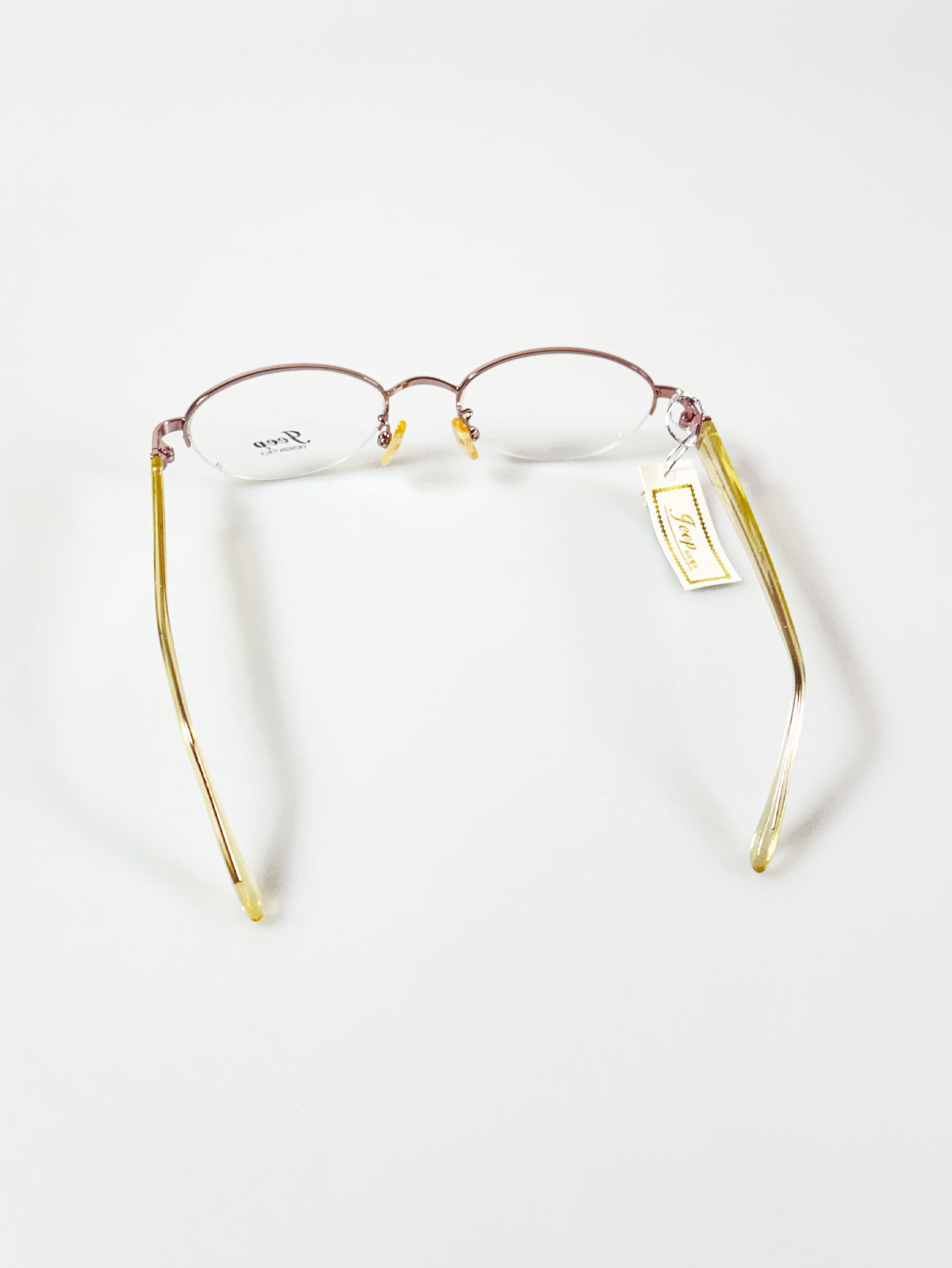 JEEP Pink Gold Half-Rim Oval Metal Frame Glasses