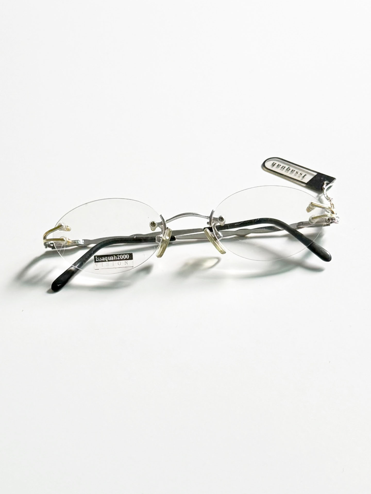 Issaquah2000 Silver&Gold Rimless Oval Metal Frame Glasses