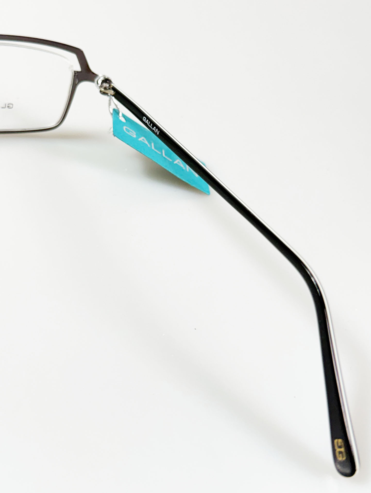 GALLAN Dark Silver Slim Square Metal Frame Glasses
