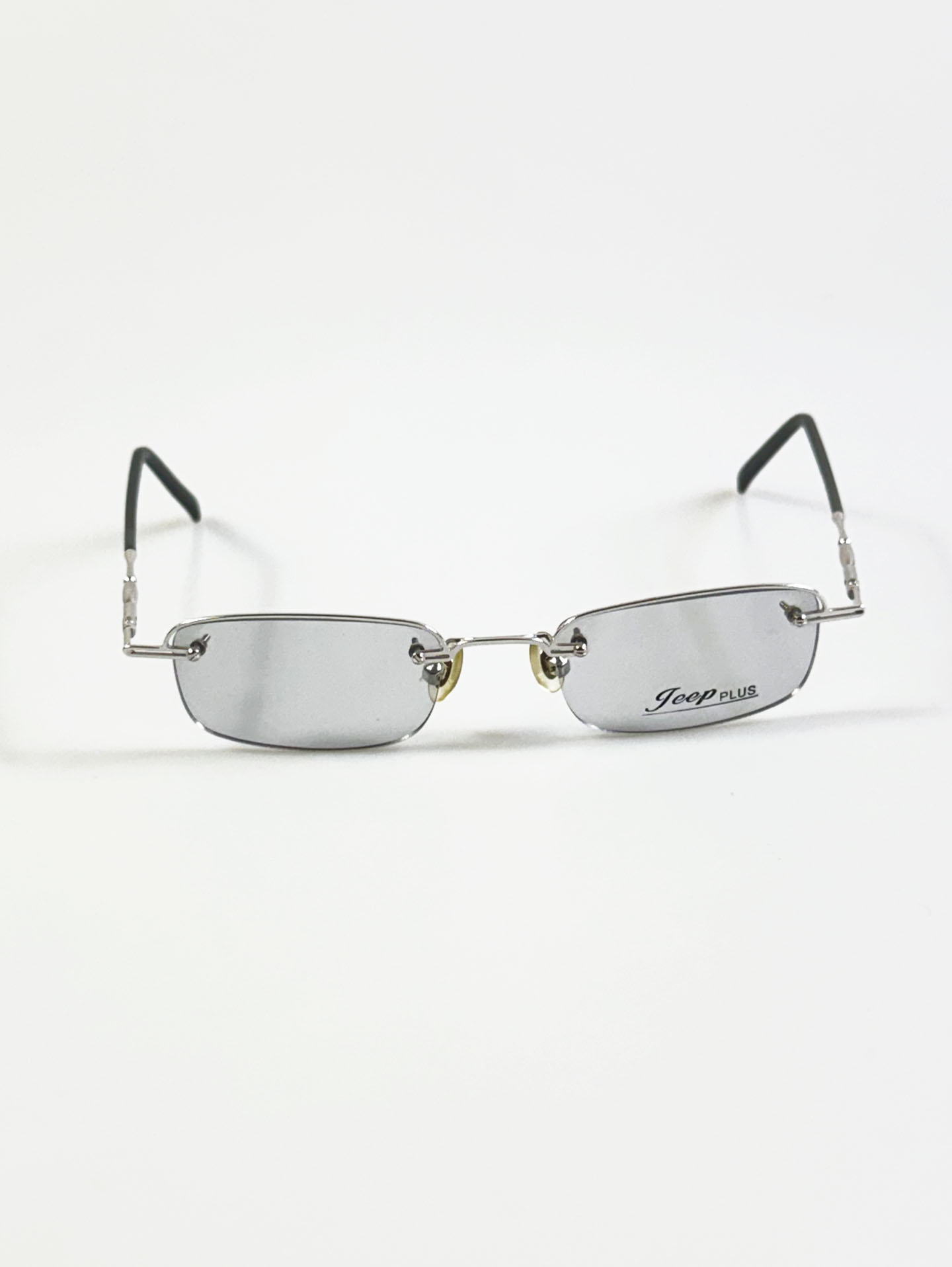 JEEP Silver Semi-Rimless Square Metal Frame Glasses