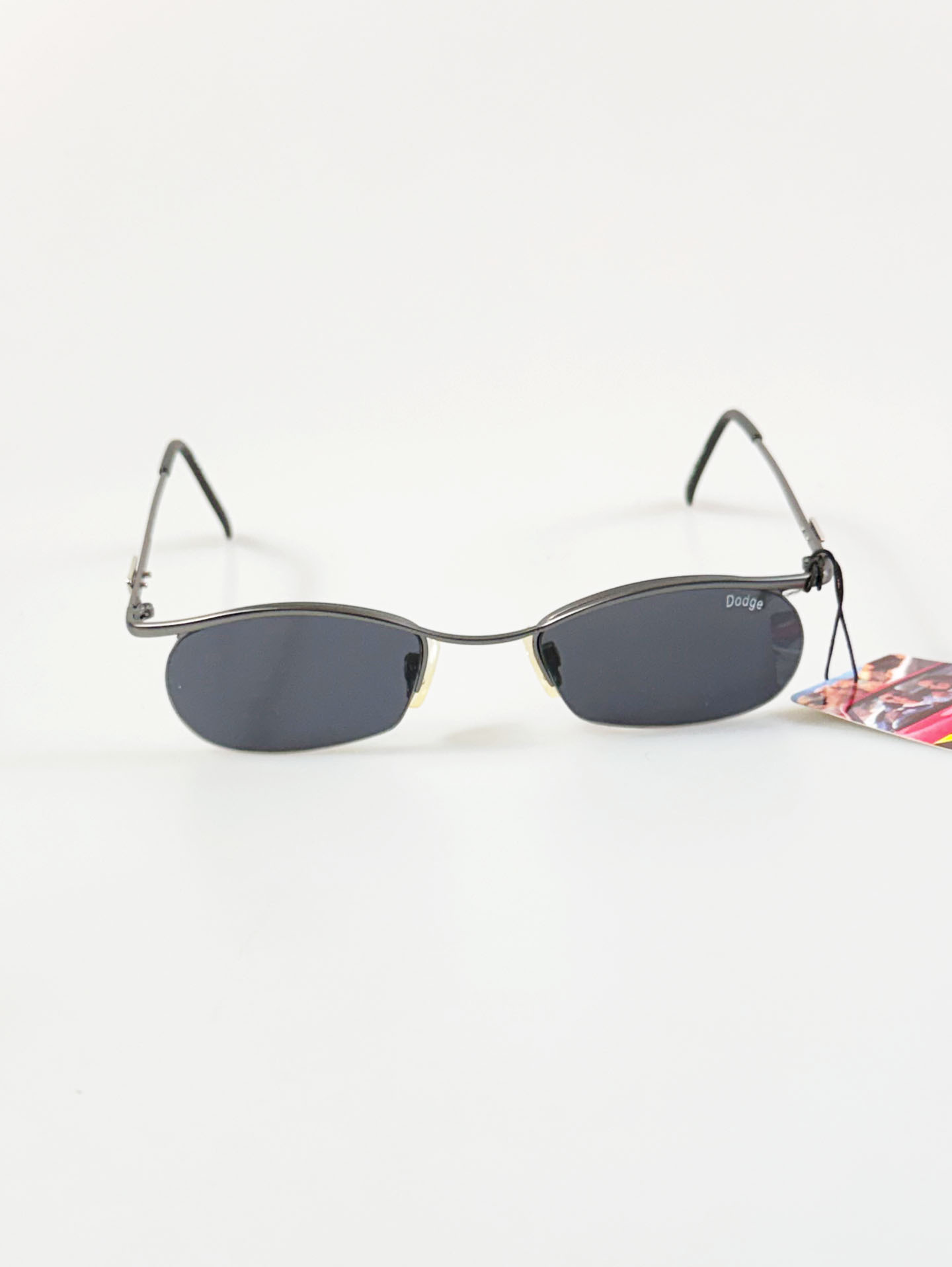 90's DODGE Gunmetal Oval Wire Frame Sunglasses