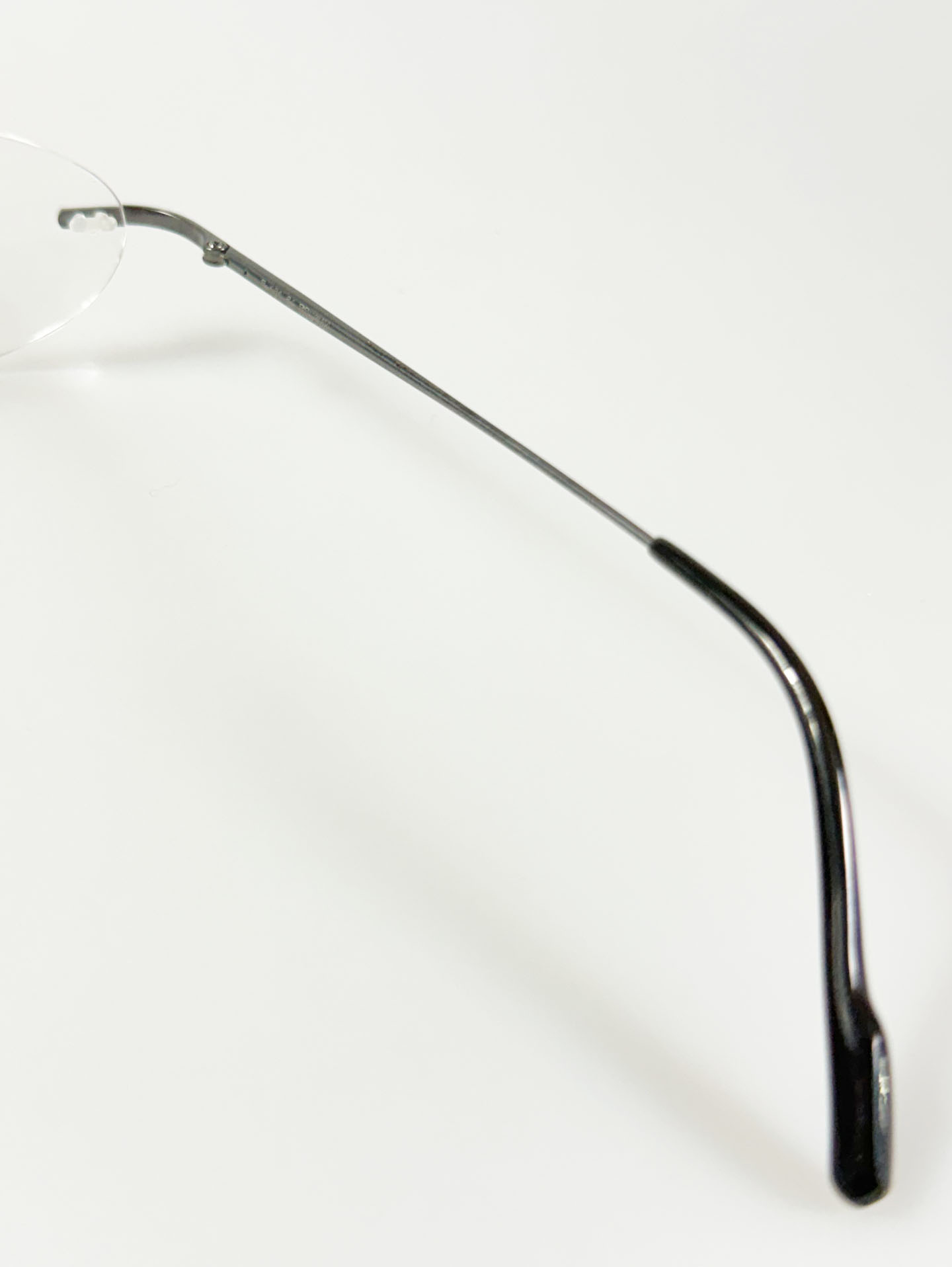 TUTIMA Dark Silver Titanium Rimless Square Frame Glasses
