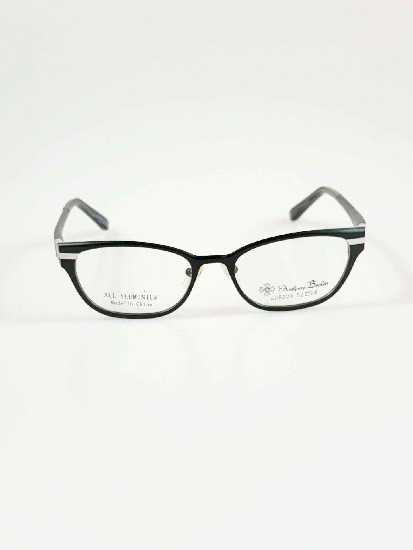 Anthony Brown Black Square Aluminum Frame Glasses