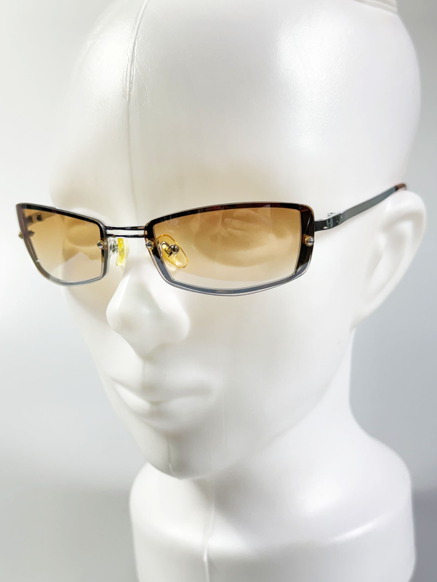 Rimless Square Metal Frame Tint Sunglasses
