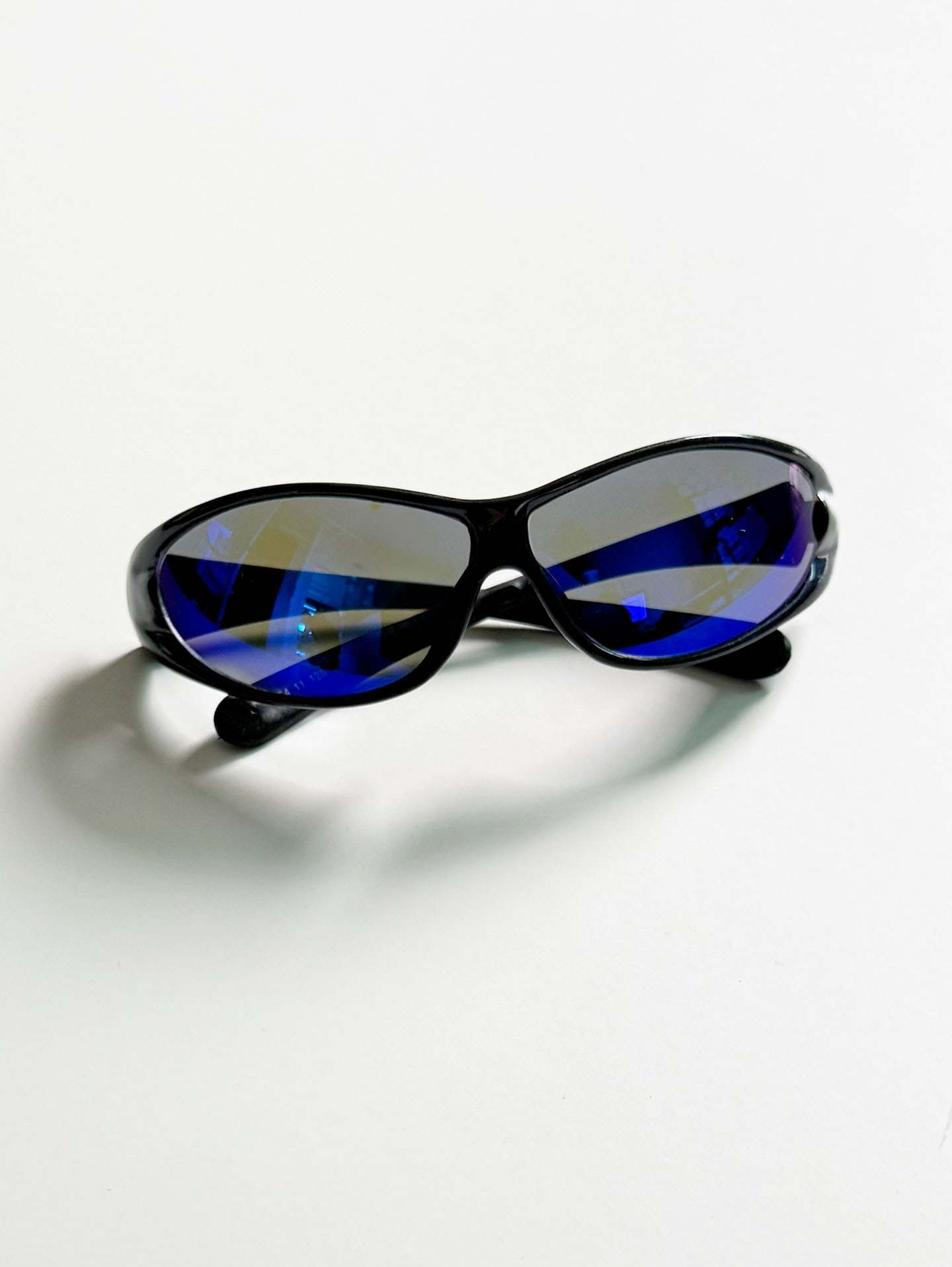 Black Wraparound Sport Frame Sunglasses