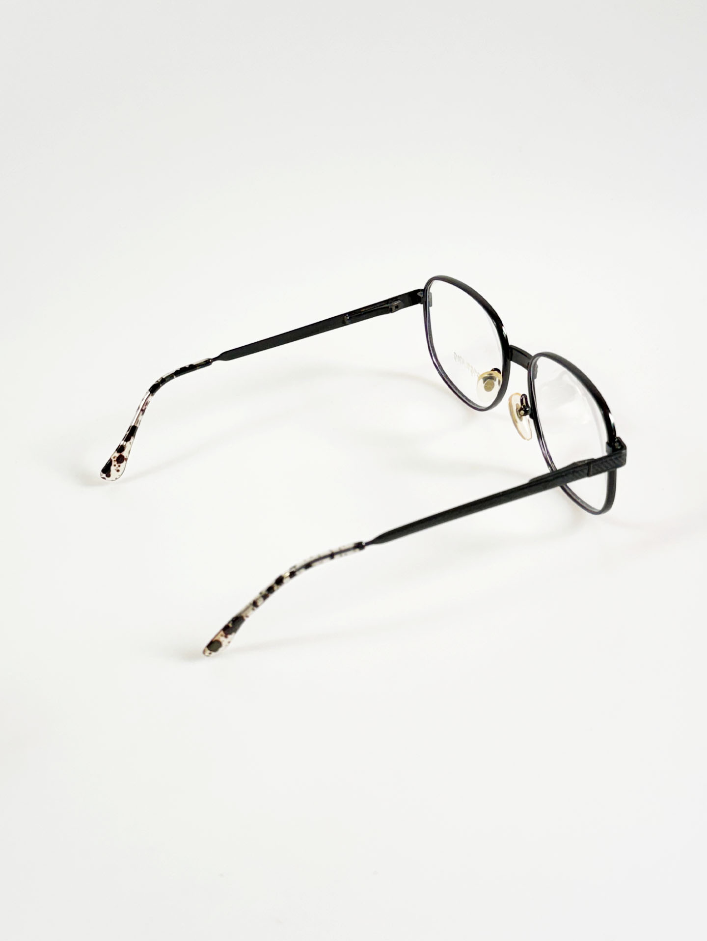 90's Black Oversized Square Metal Glasses