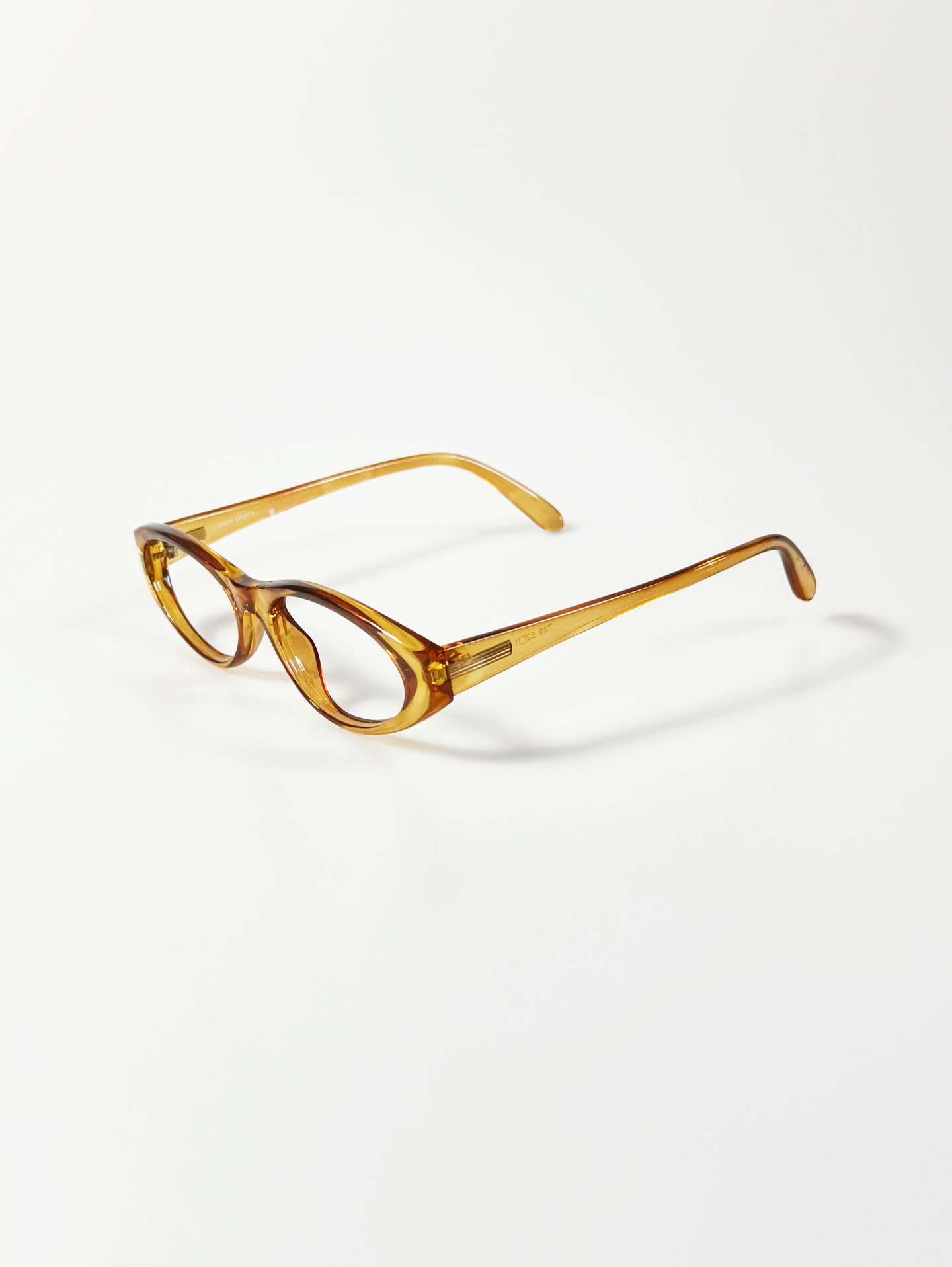 COACH Honey Amber Oval Horn-Rim Frame Glasses