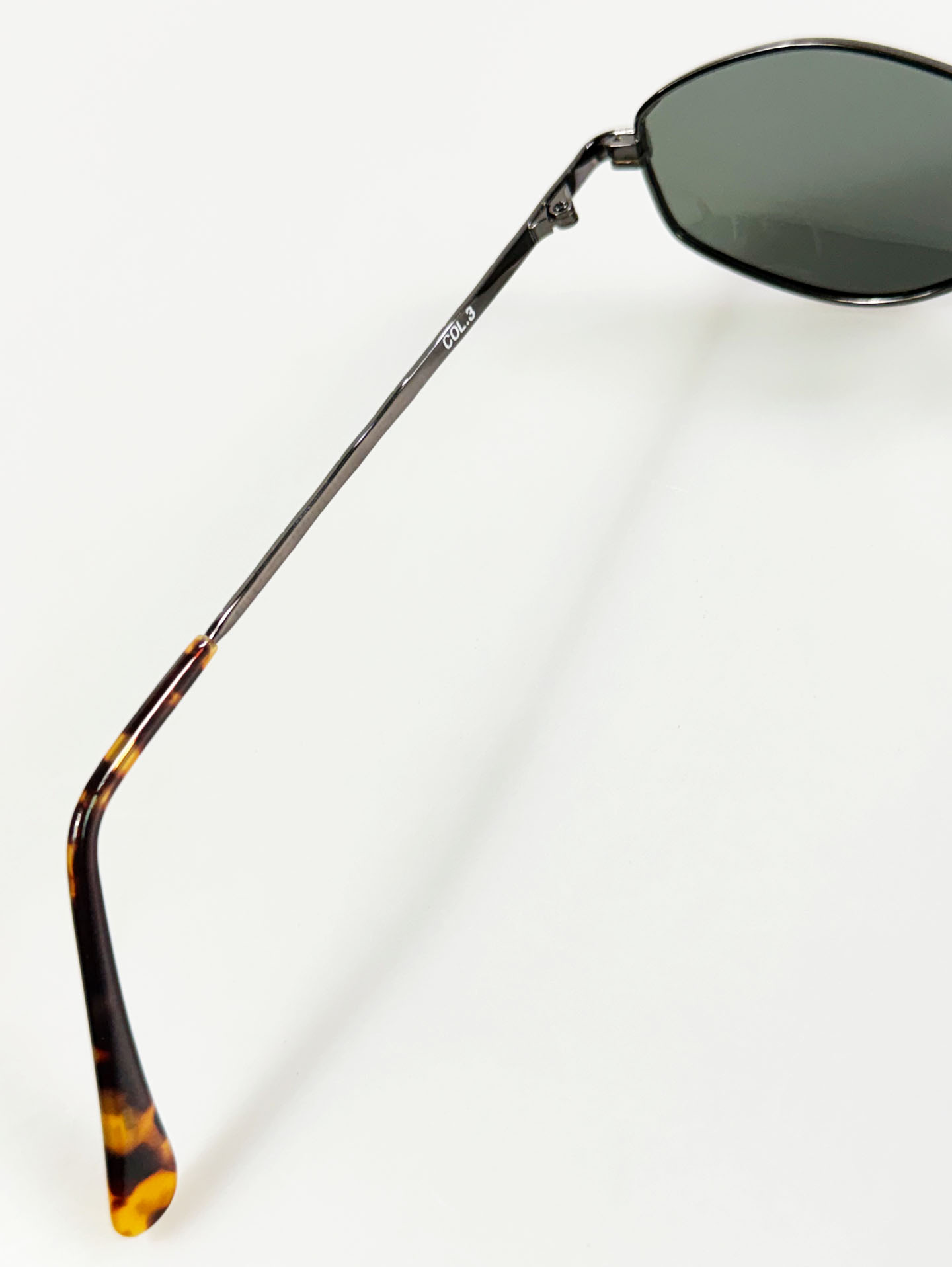 Gunmetal Slim Oval Metal Sunglasses