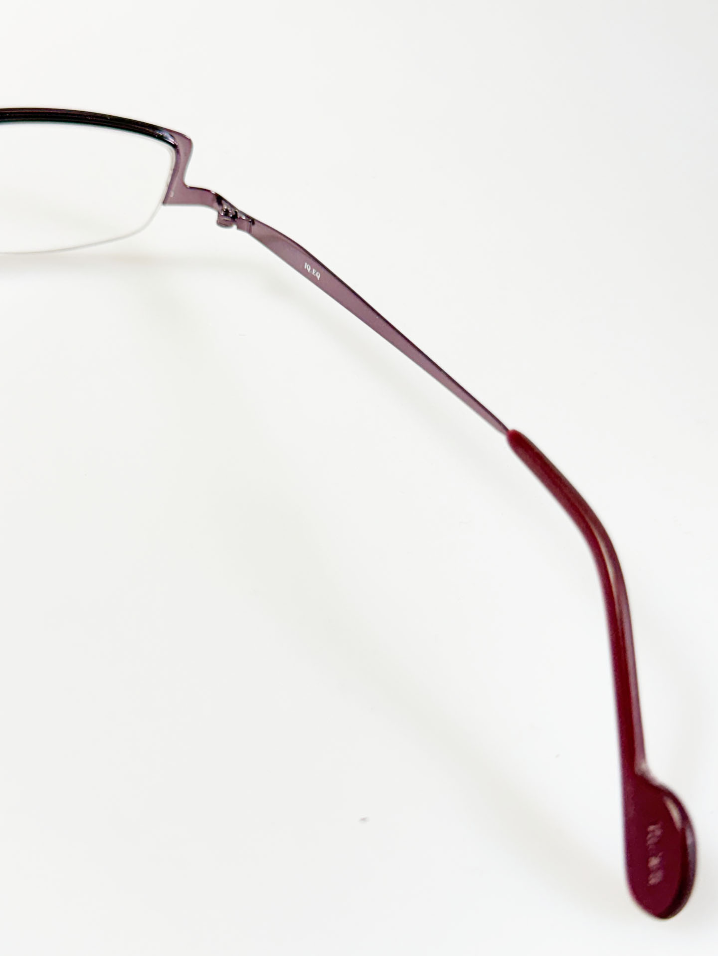 IQ.EQ Purple Semi-Cat Eye Half-Rim Metal Frame Glasses