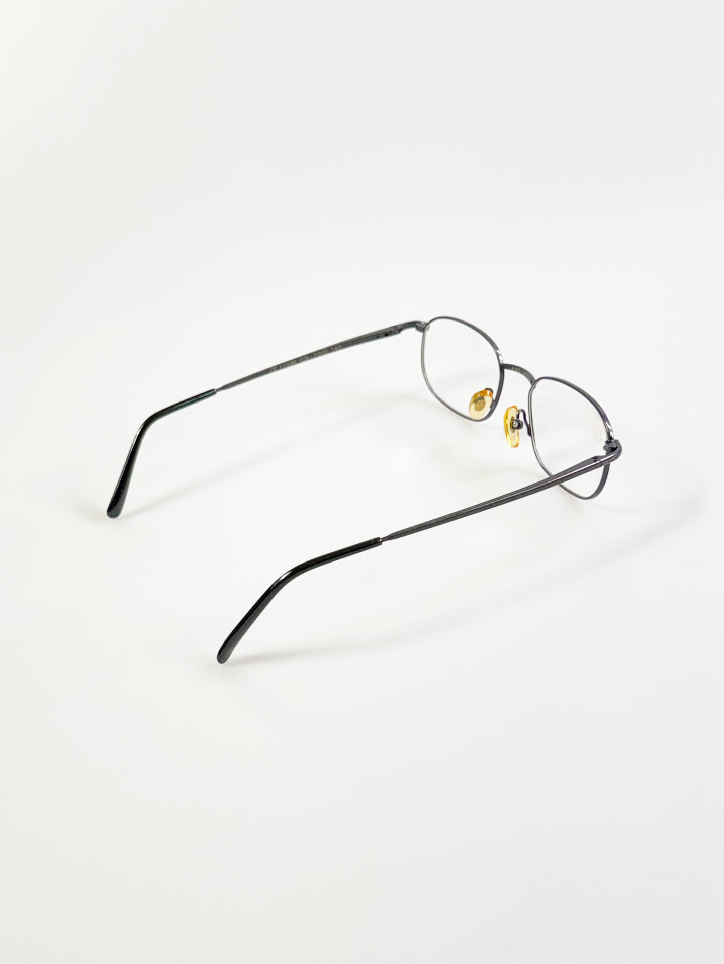 90's KALEIDO Charcoal Slim Oval Metal Glasses