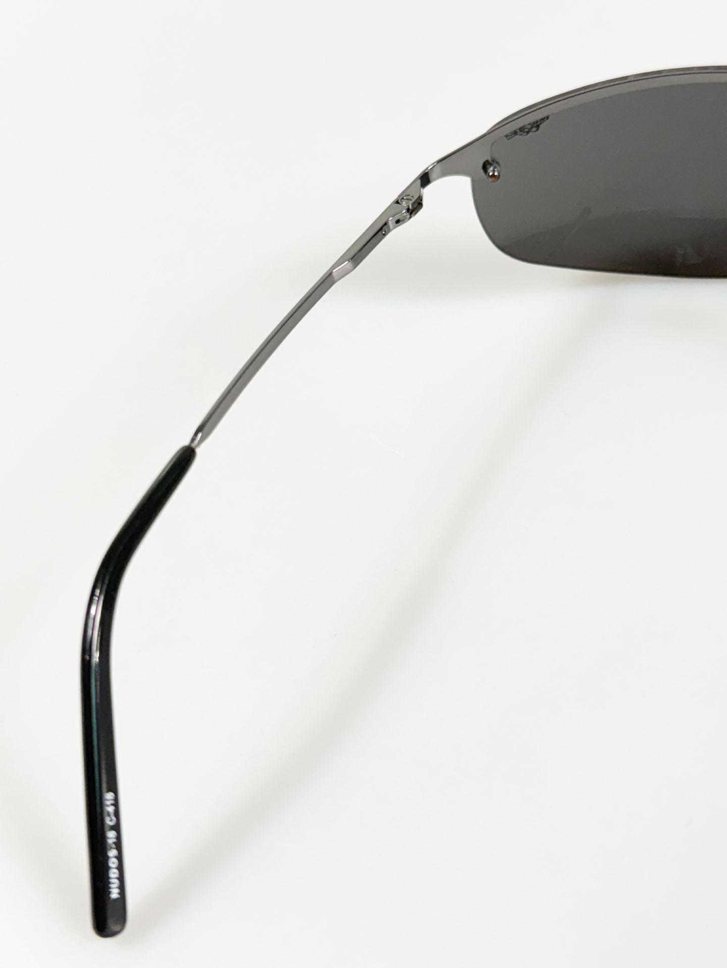 NUDOS Two-Bridge Rimless Wrap Metal Sunglasses