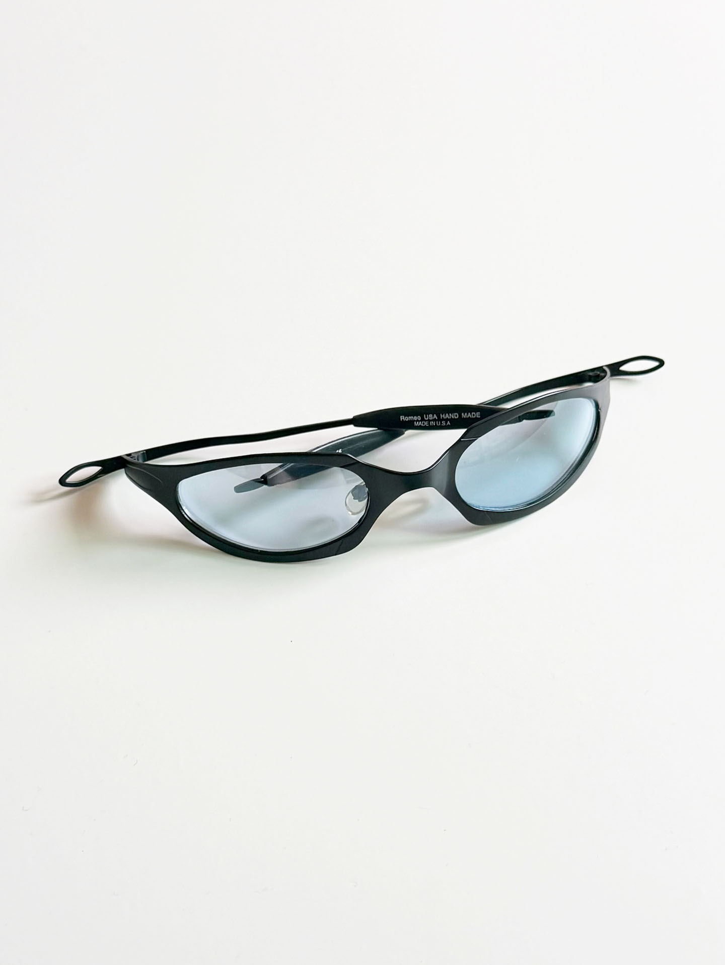 Sporty Wrap Oval Black Metal Frame Tinted Sunglasses