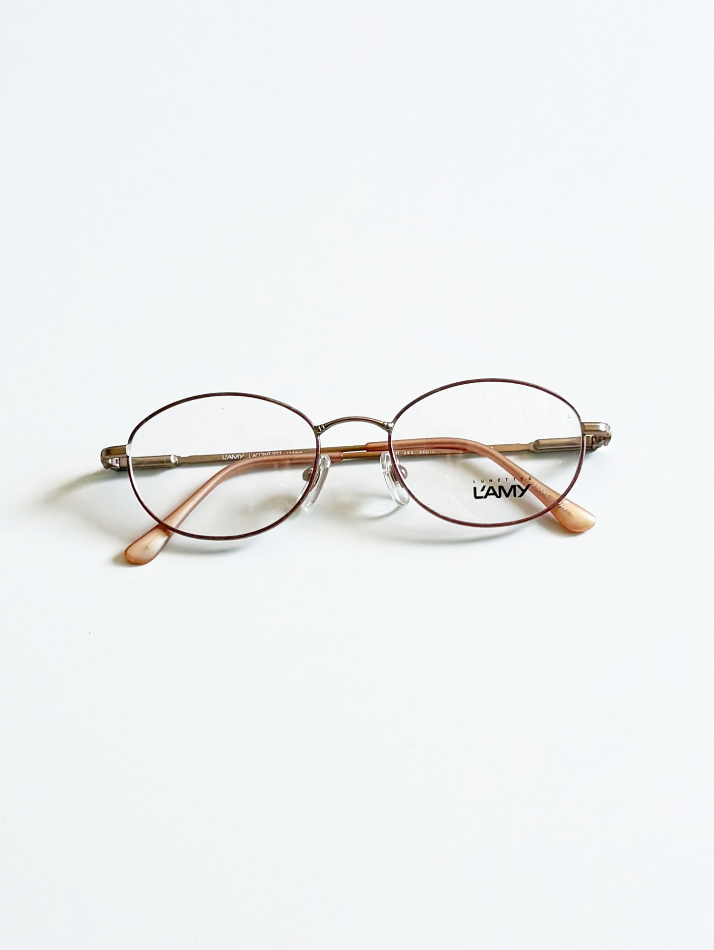 LAMY Bronze Gold Slim Oval Metal Frame Glasses