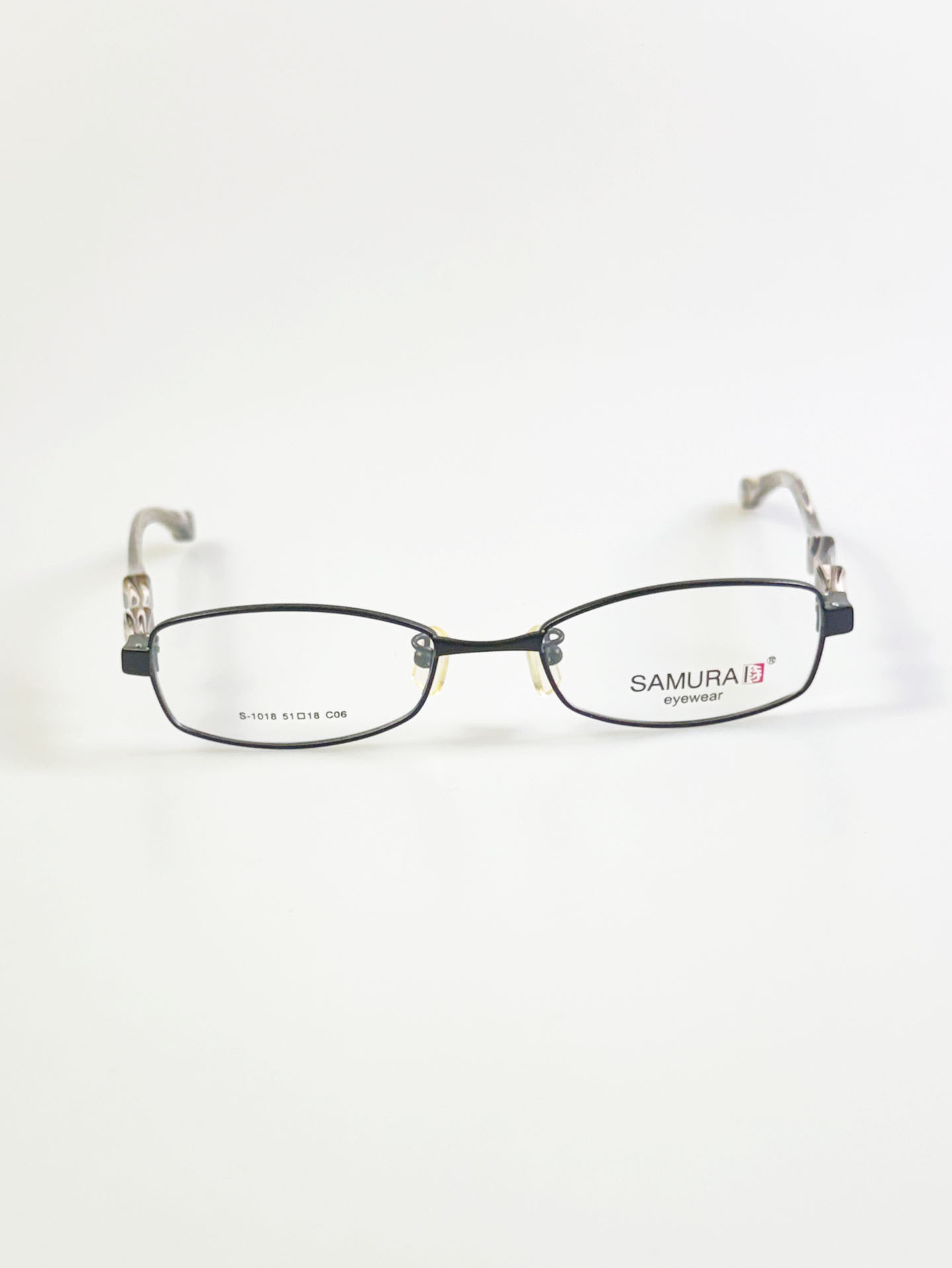 SAMURAI Eyewear Black Slim Square Metal Frame Glasses