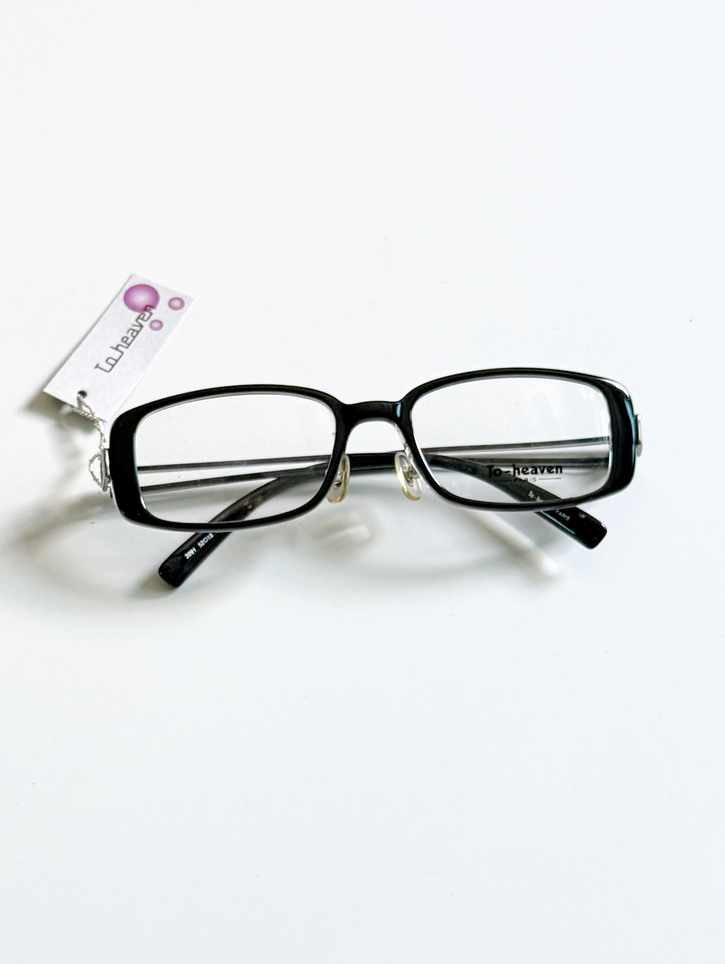 TO-HEAVEN Black Square Combination Horn-Rim Frame Glasses