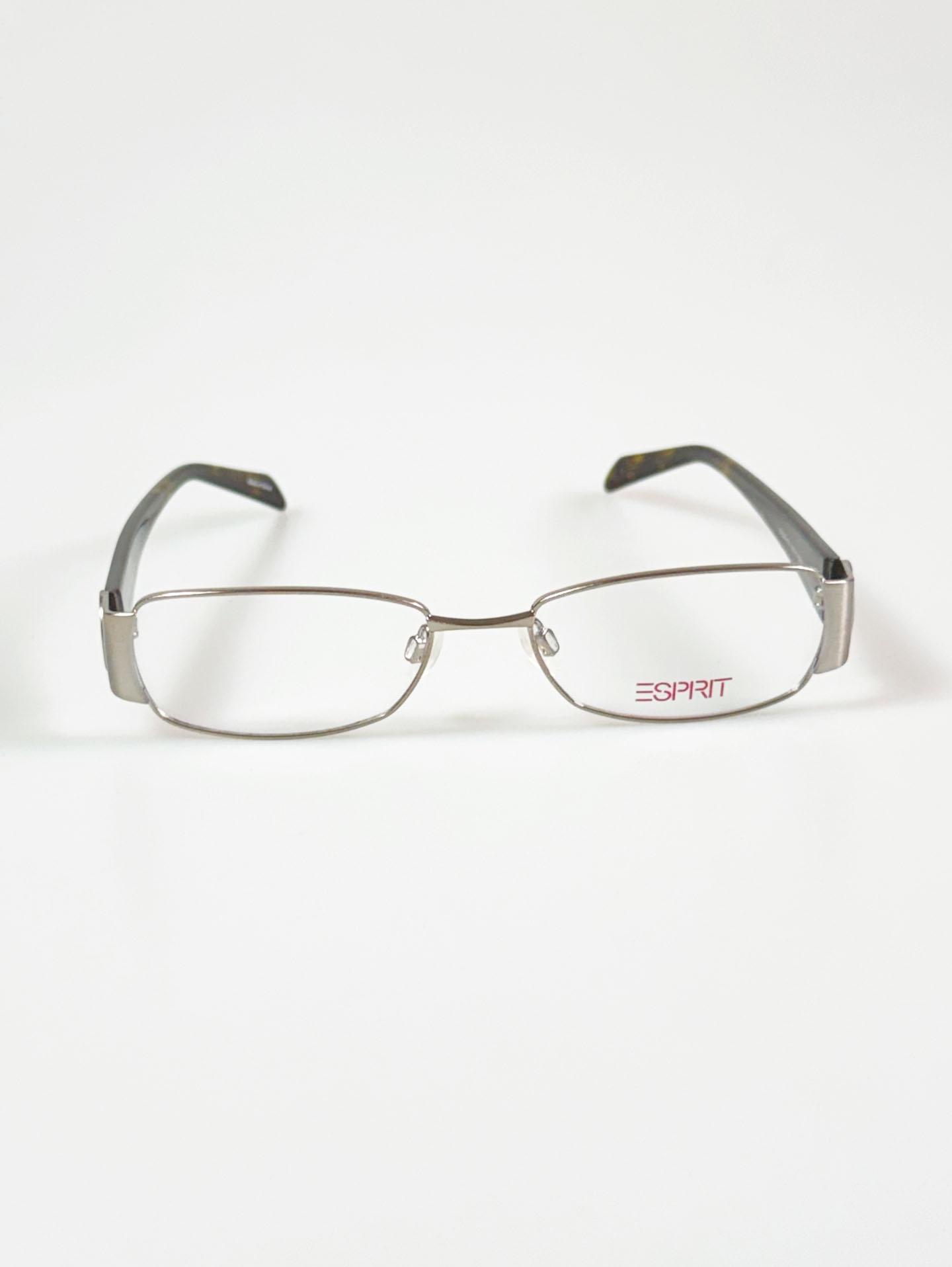 ESPRIT Silver Slim Square Metal Frame Glasses